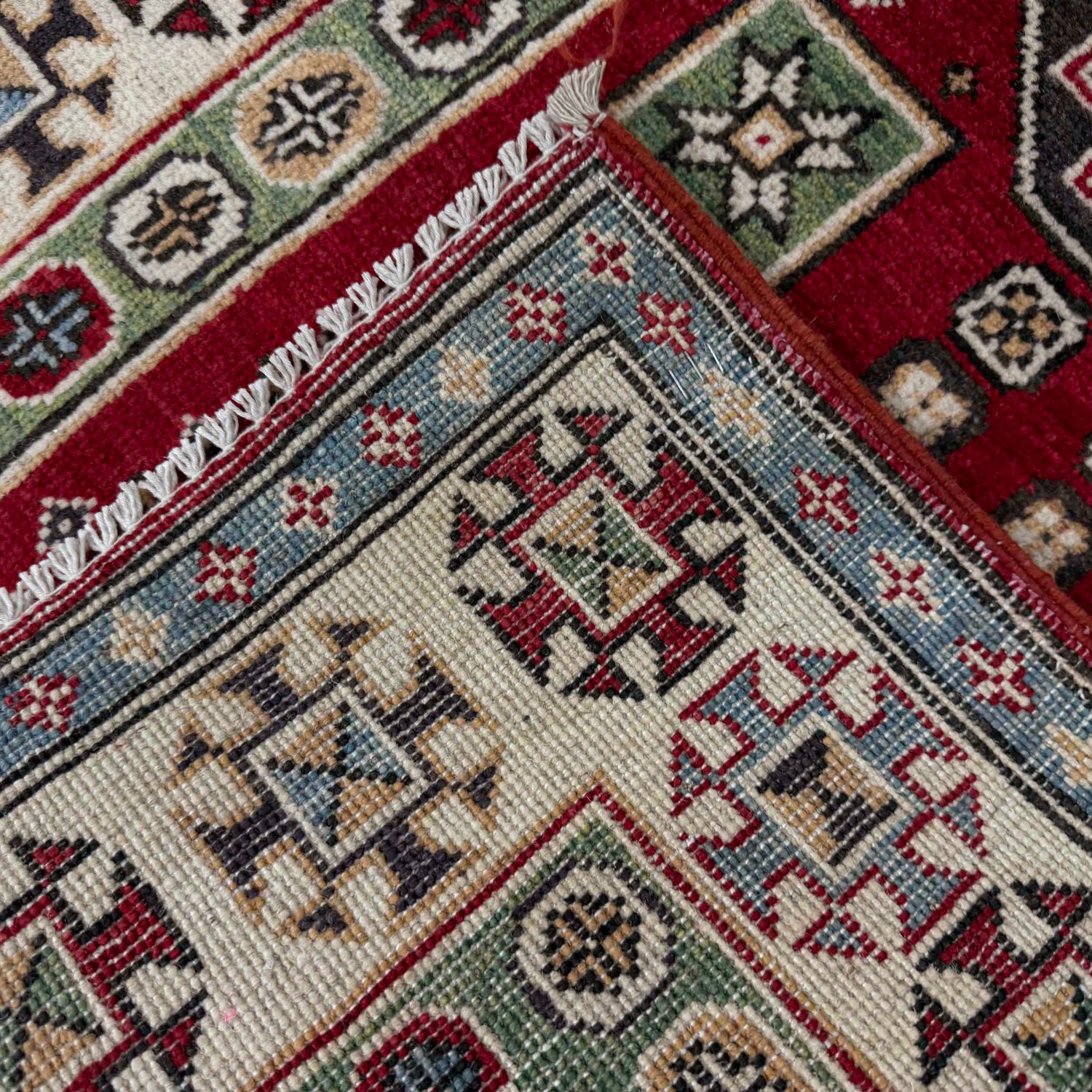 Hand Knotted Kazak Oriental Runner Rug 2' 8" x 9' 10" ft / 81 x 300 cm - No. G37562