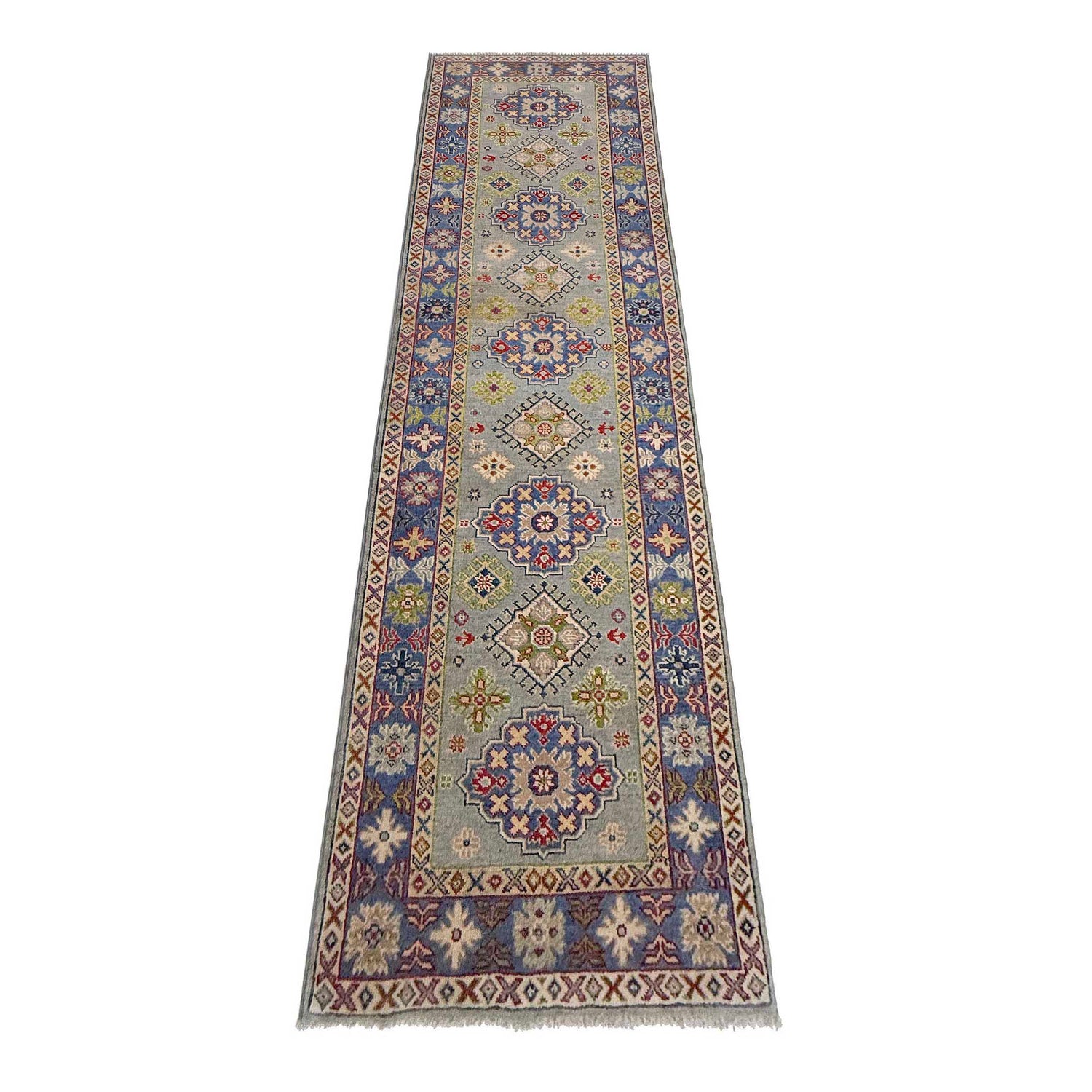 Hand knotted Kazak Runner Rugs 2' 7" x 9' 8" ft / 80 x 295 cm - No. G37564