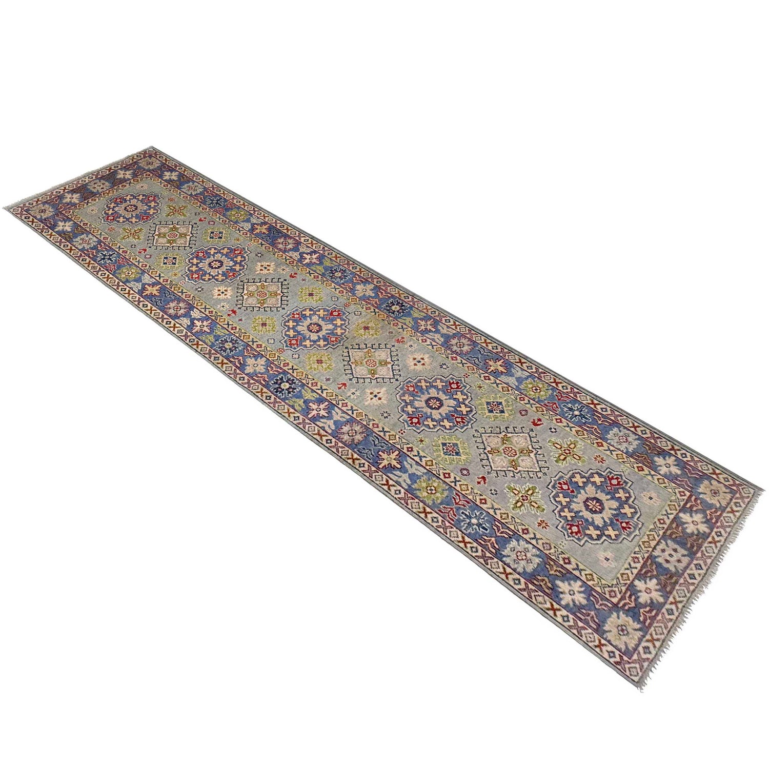 Hand knotted Kazak Runner Rugs 2' 7" x 9' 8" ft / 80 x 295 cm - No. G37564