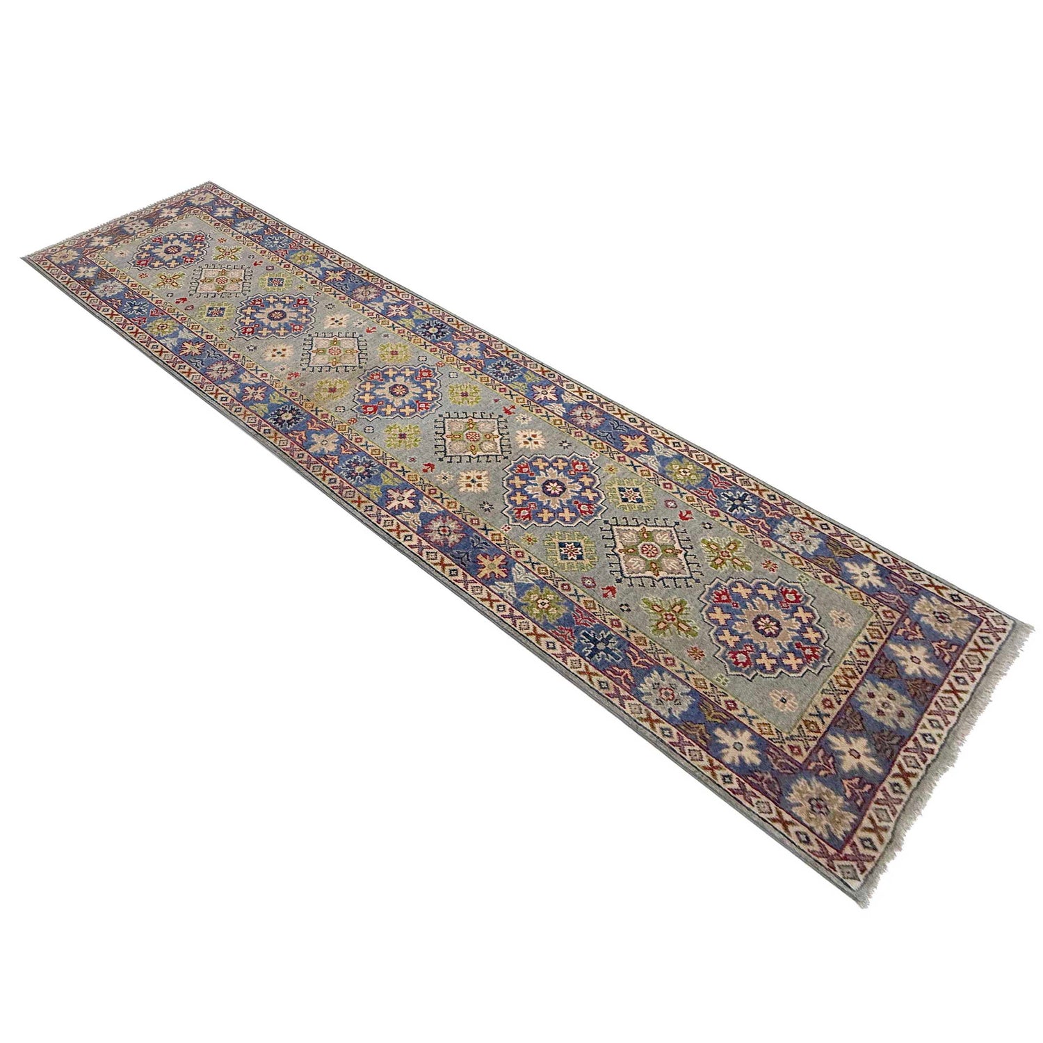 Hand knotted Kazak Runner Rugs 2' 7" x 9' 8" ft / 80 x 295 cm - No. G37564