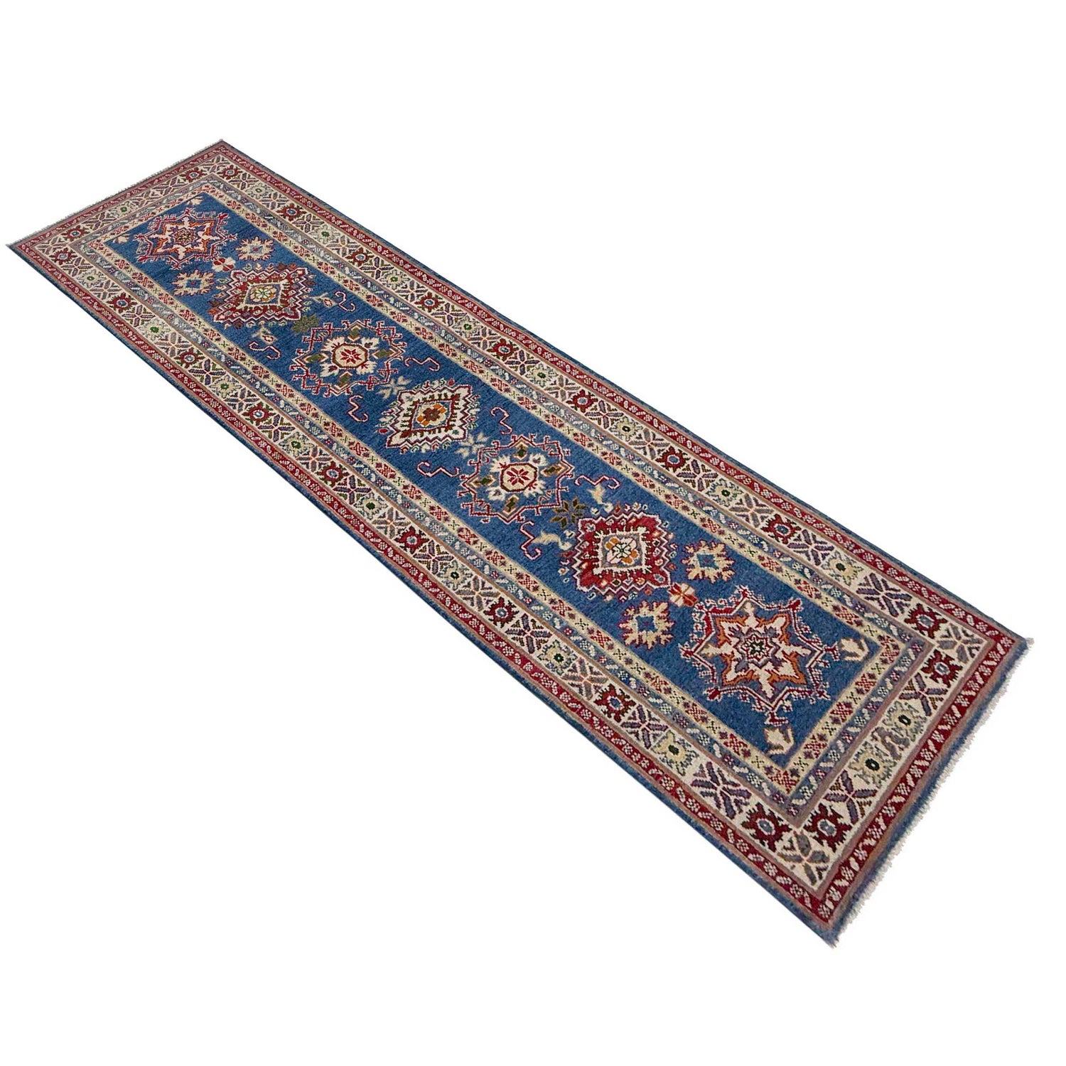 Hand knotted Kazak Runner Carpet 2' 7" x 9' 5" ft / 80 x 288 cm - No. G37566