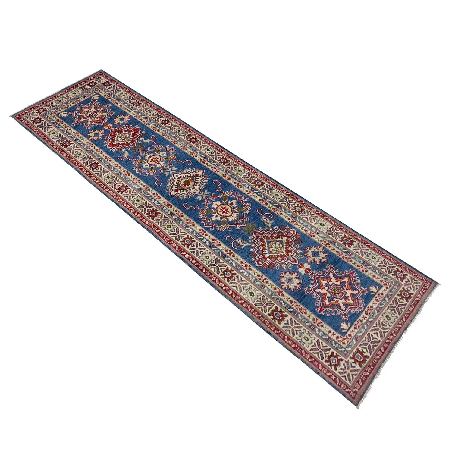 Hand knotted Kazak Runner Carpet 2' 7" x 9' 5" ft / 80 x 288 cm - No. G37566