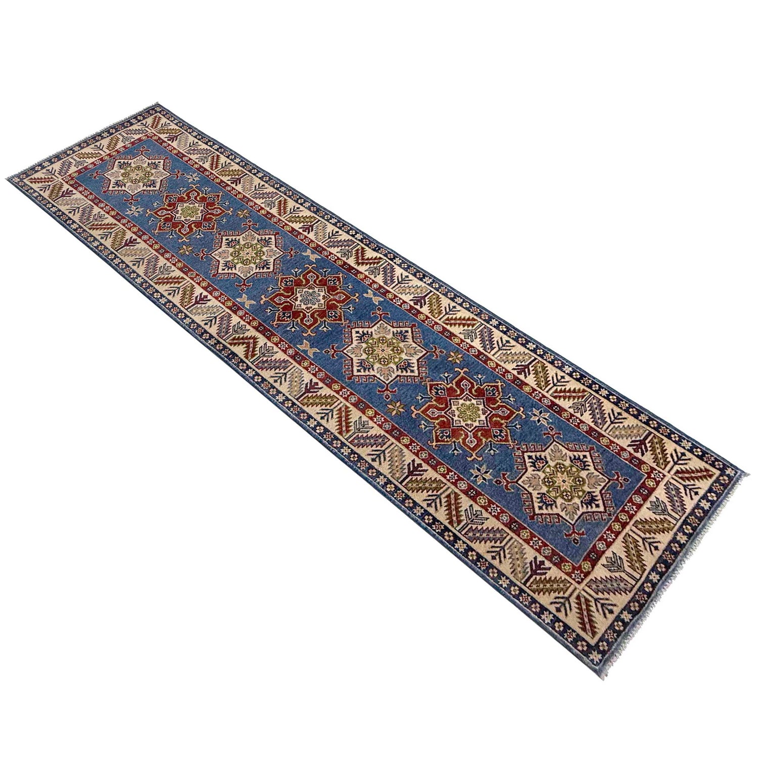 Oriental Kazak Runner Rug 2' 8" x 9' 9" ft / 82 x 296 cm - No. G37569
