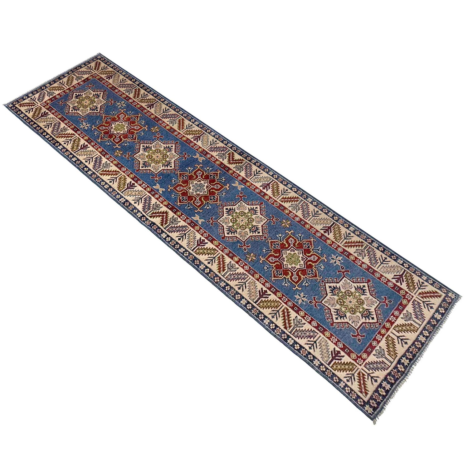 Oriental Kazak Runner Rug 2' 8" x 9' 9" ft / 82 x 296 cm - No. G37569