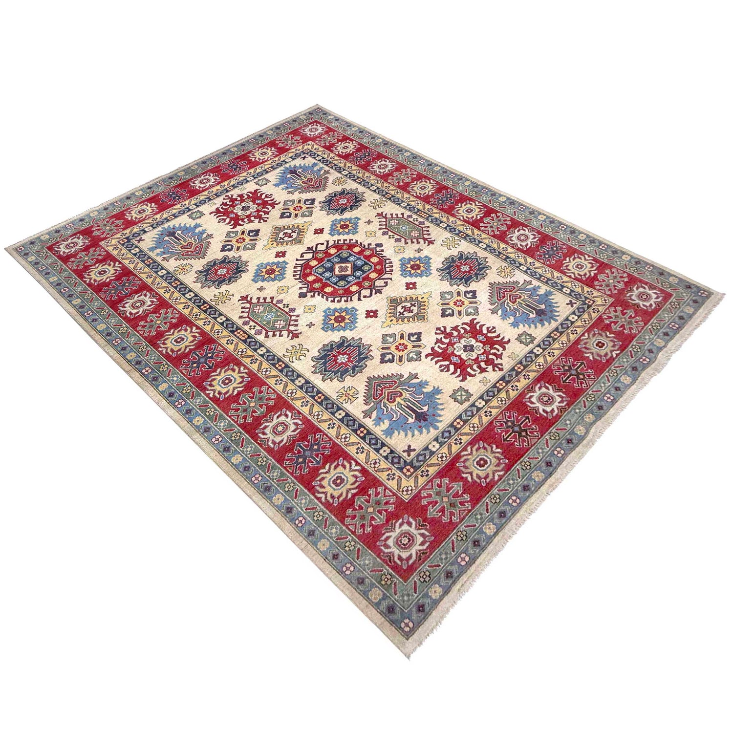 Beige Color Kazak Rug 6' 6" x 10' 0" ft / 197 x 305 cm - No. G37573