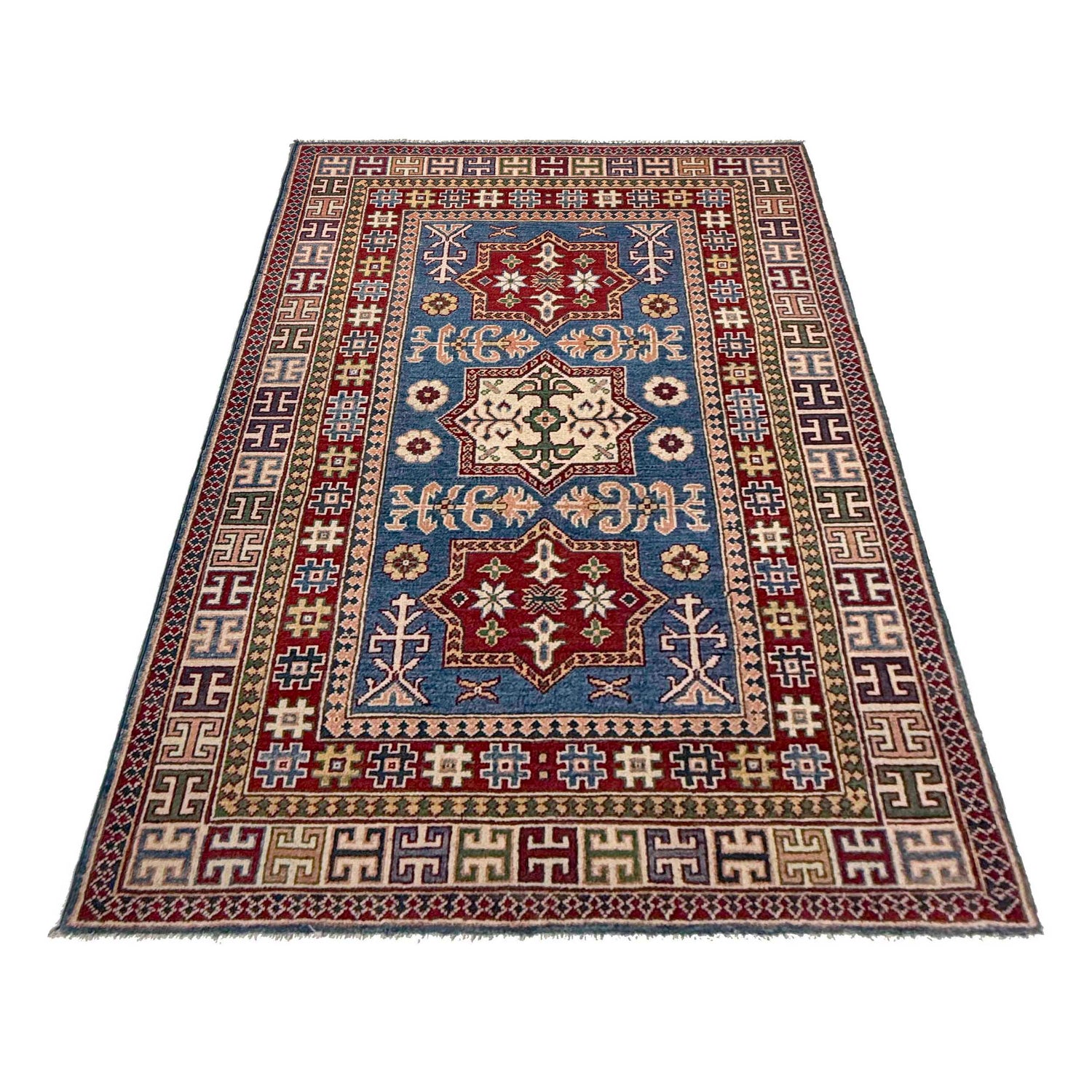 Hand knotted Kazak Rugs 4' 0" x 6' 6" ft / 123 x 198 cm - No. G37575