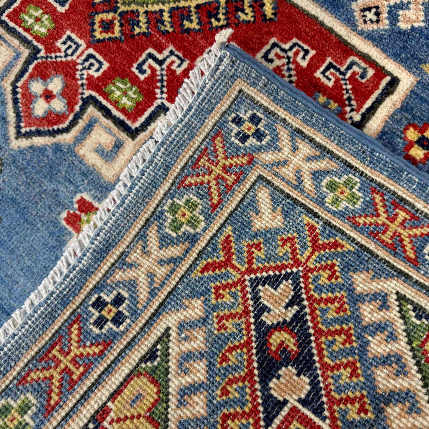 Handmade Kazak Area Rug 5' 0" x 6' 11" ft / 152 x 211 cm - No. G37581