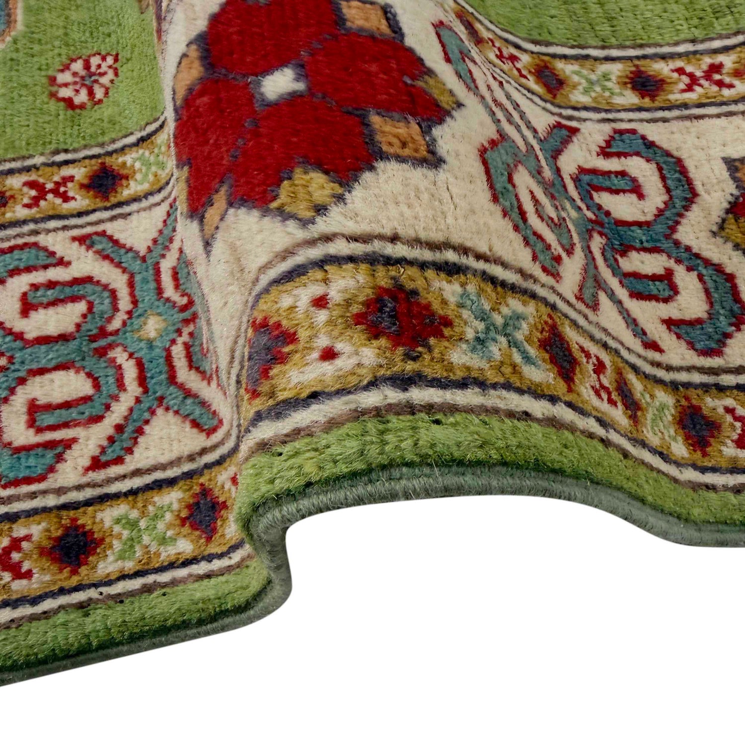 Green Color Kazak Rug 4' 11" x 6' 4" ft / 149 x 194 cm - No. G37583