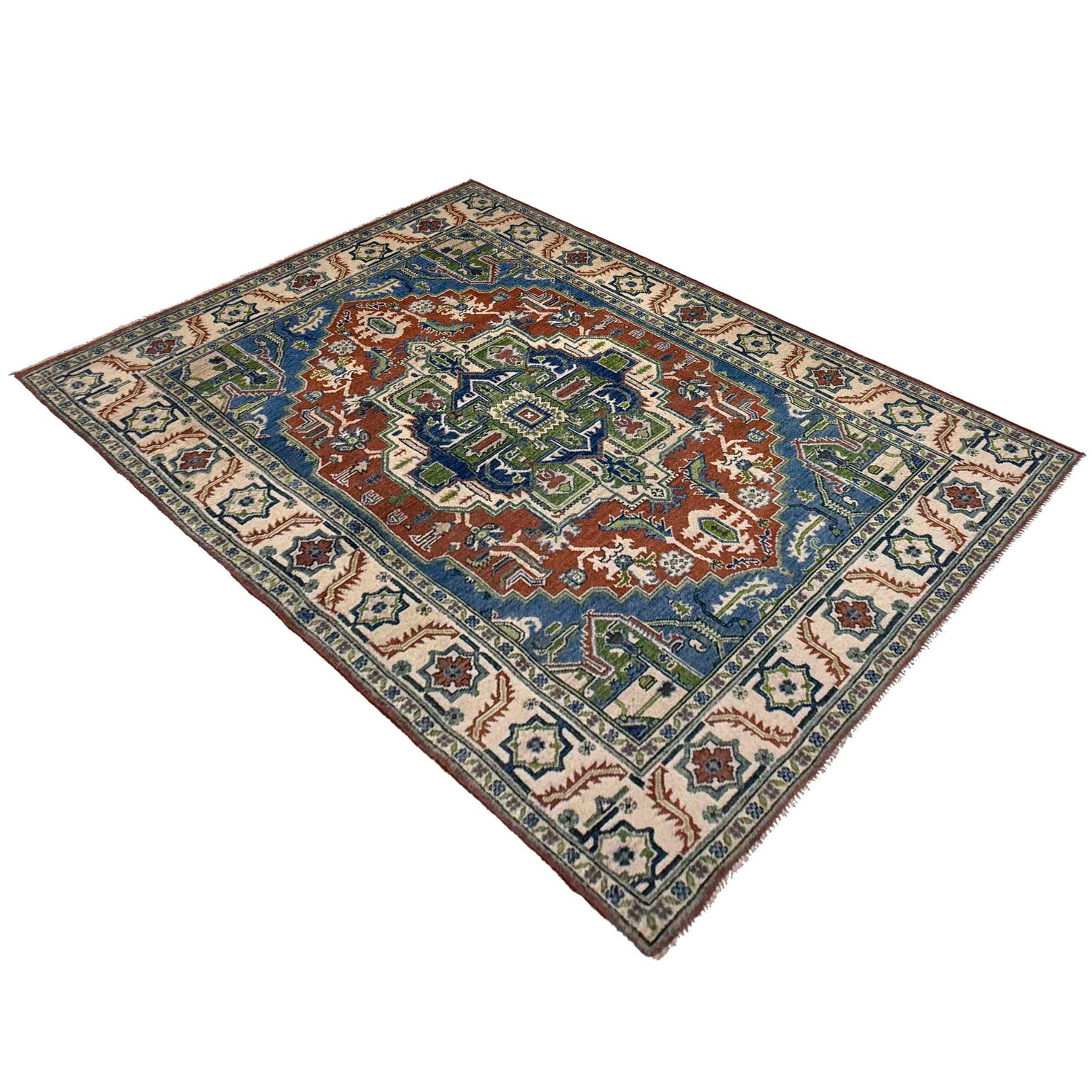 Handmade Persian Design Heriz Carpet 5' 1" x 7' 0" ft / 155 x 213 cm - No. G37586