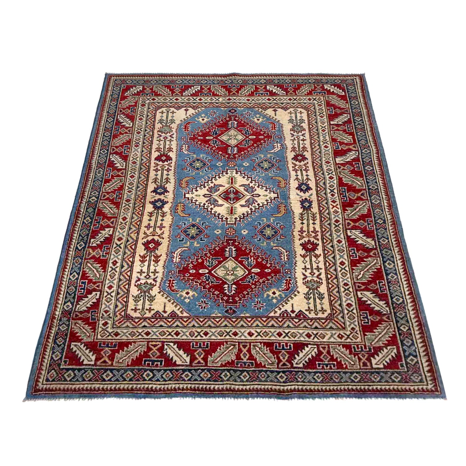 Hand knotted Kazak Rugs 5' 1" x 6' 7" ft / 154 x 201 cm - No. G37587