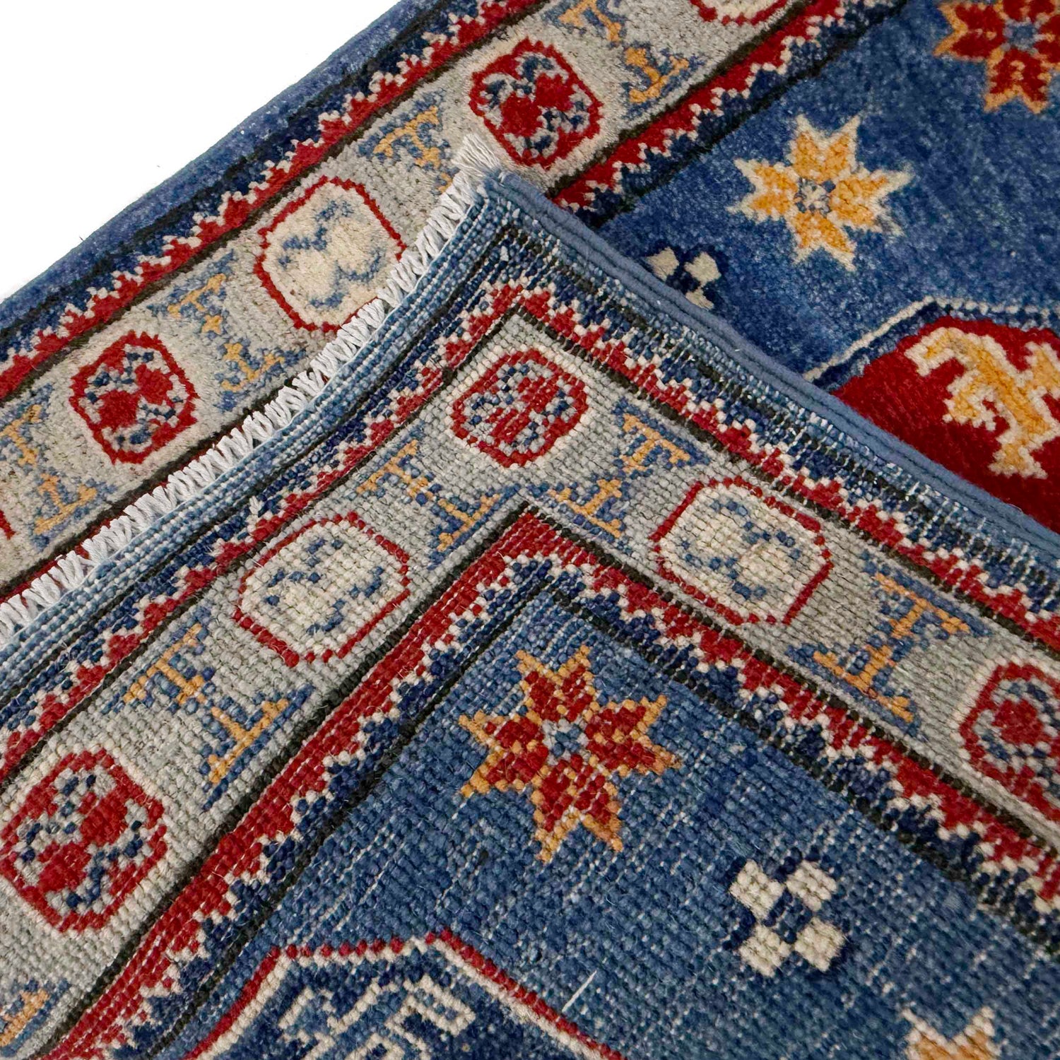 Hand knotted Kazak Runner Carpet 2' 1" x 6' 1" ft / 63 x 185 cm - No. G37591