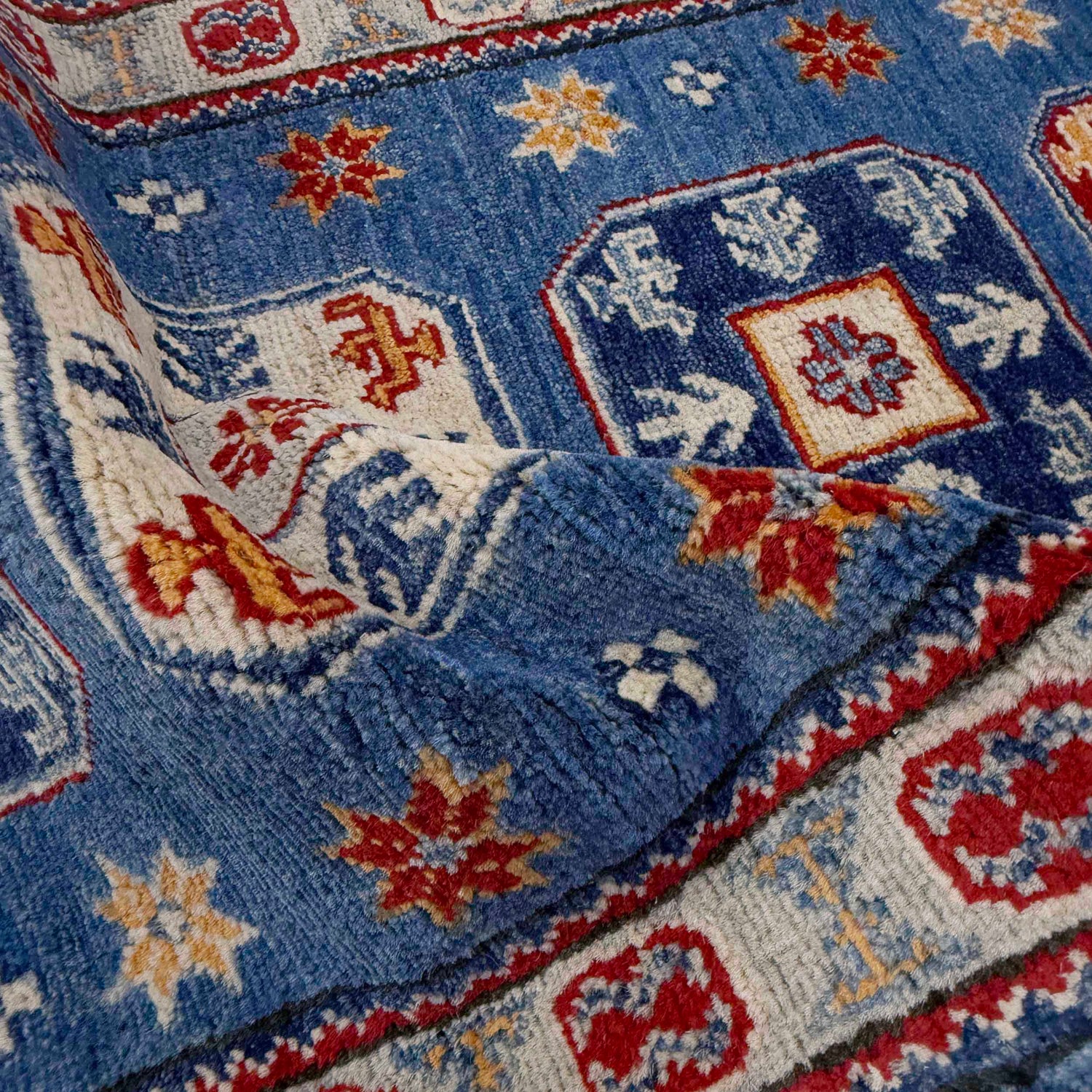 Hand knotted Kazak Runner Carpet 2' 1" x 6' 1" ft / 63 x 185 cm - No. G37591