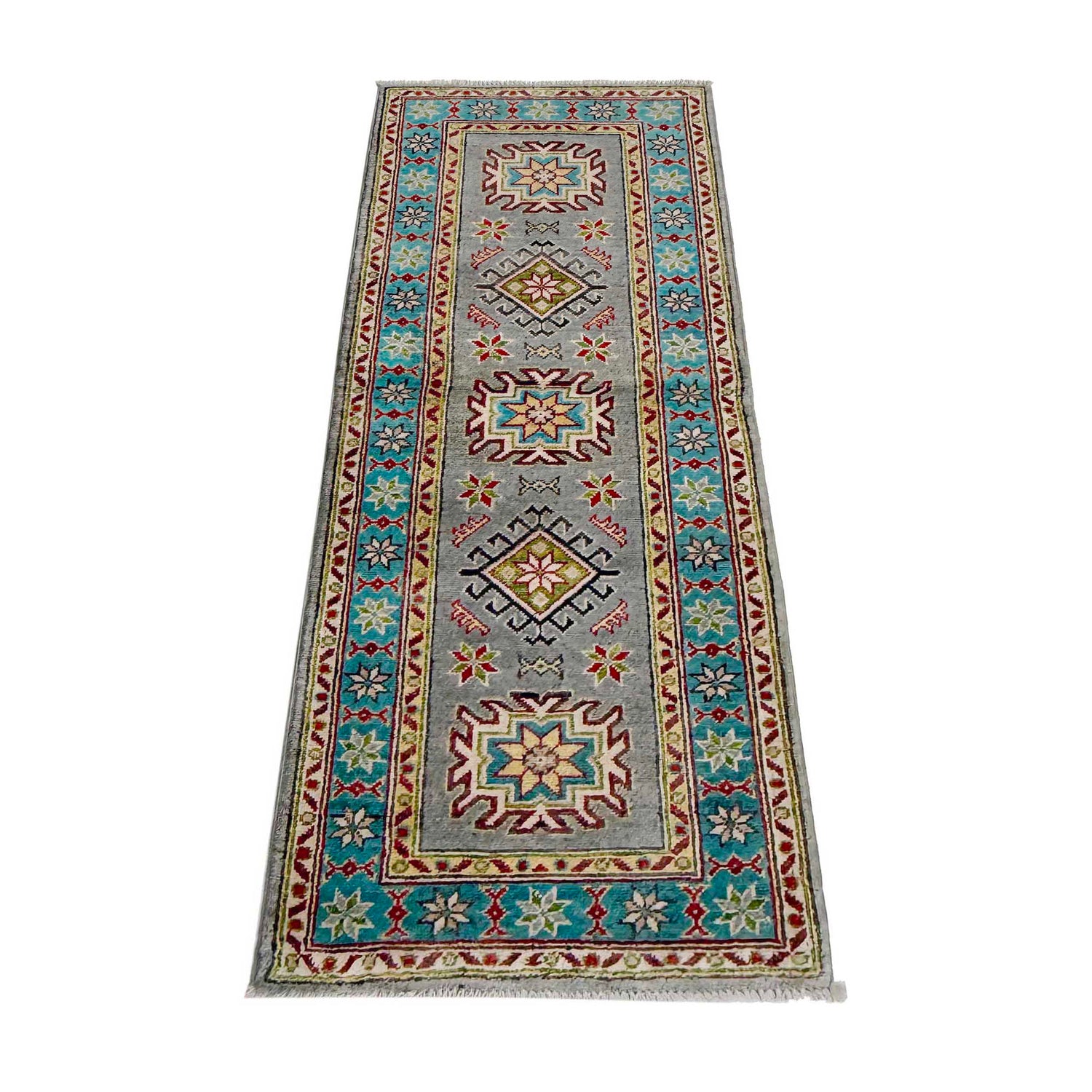 Oriental Kazak Runner Rug 2' 0" x 5' 6" ft / 61 x 168 cm - No. G37596