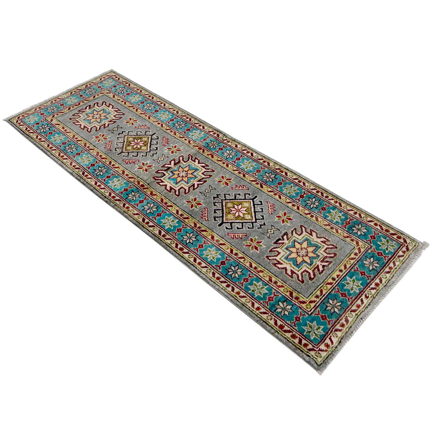 Oriental Kazak Runner Rug 2' 0" x 5' 6" ft / 61 x 168 cm - No. G37596