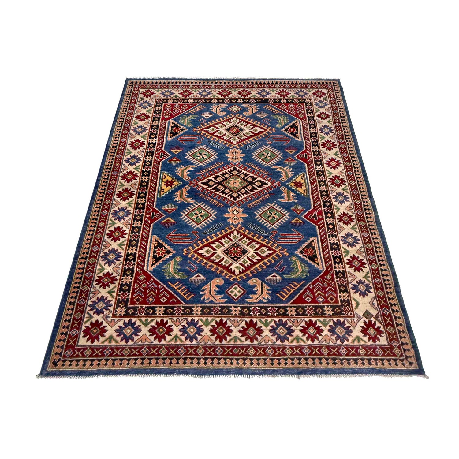 Hand knotted Kazak Carpet 4' 10" x 7' 3" ft / 147 x 220 cm - No. G37597