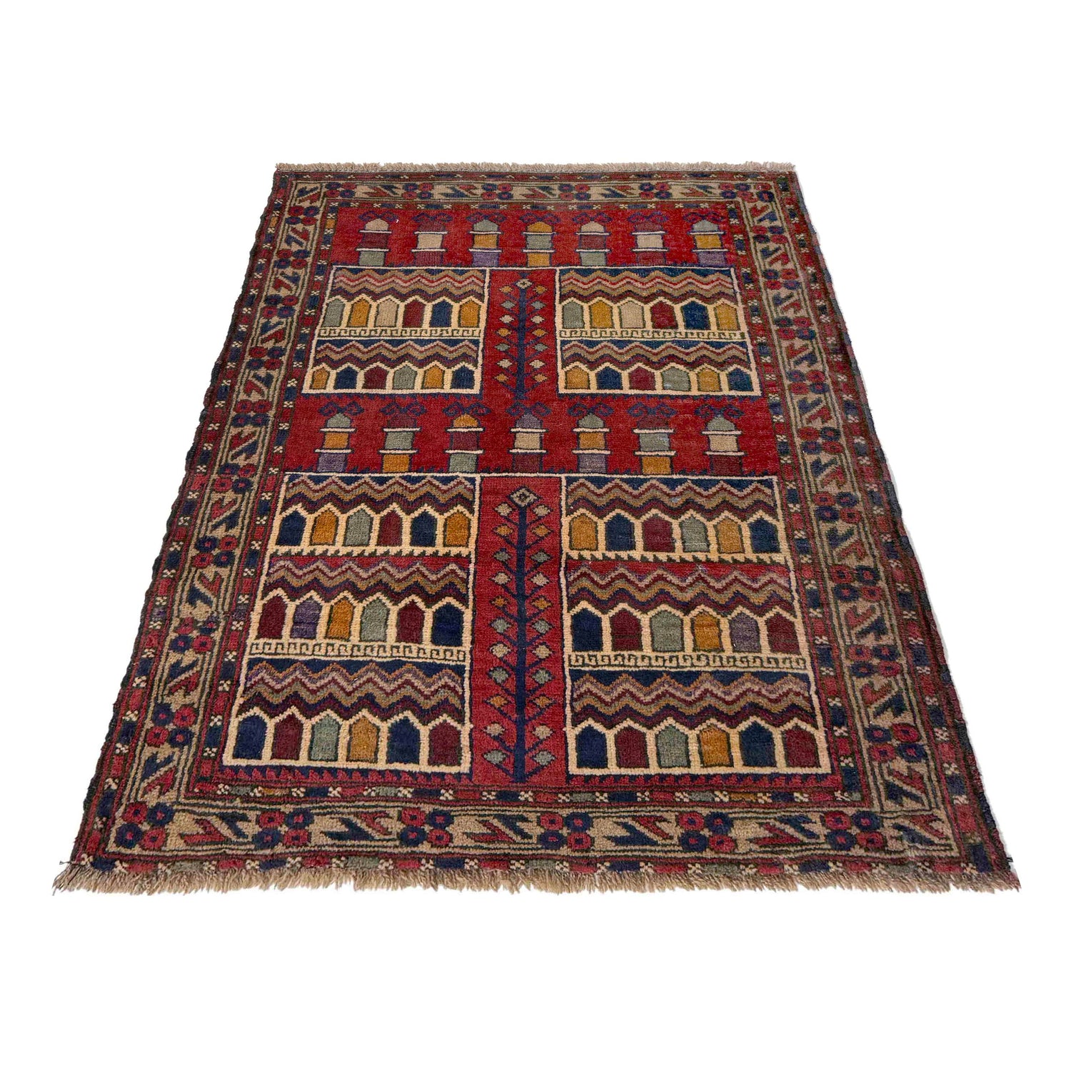 Small Prayer Carpet 2' 10" x 3' 9" ft / 87 x 115 cm - No. G37682