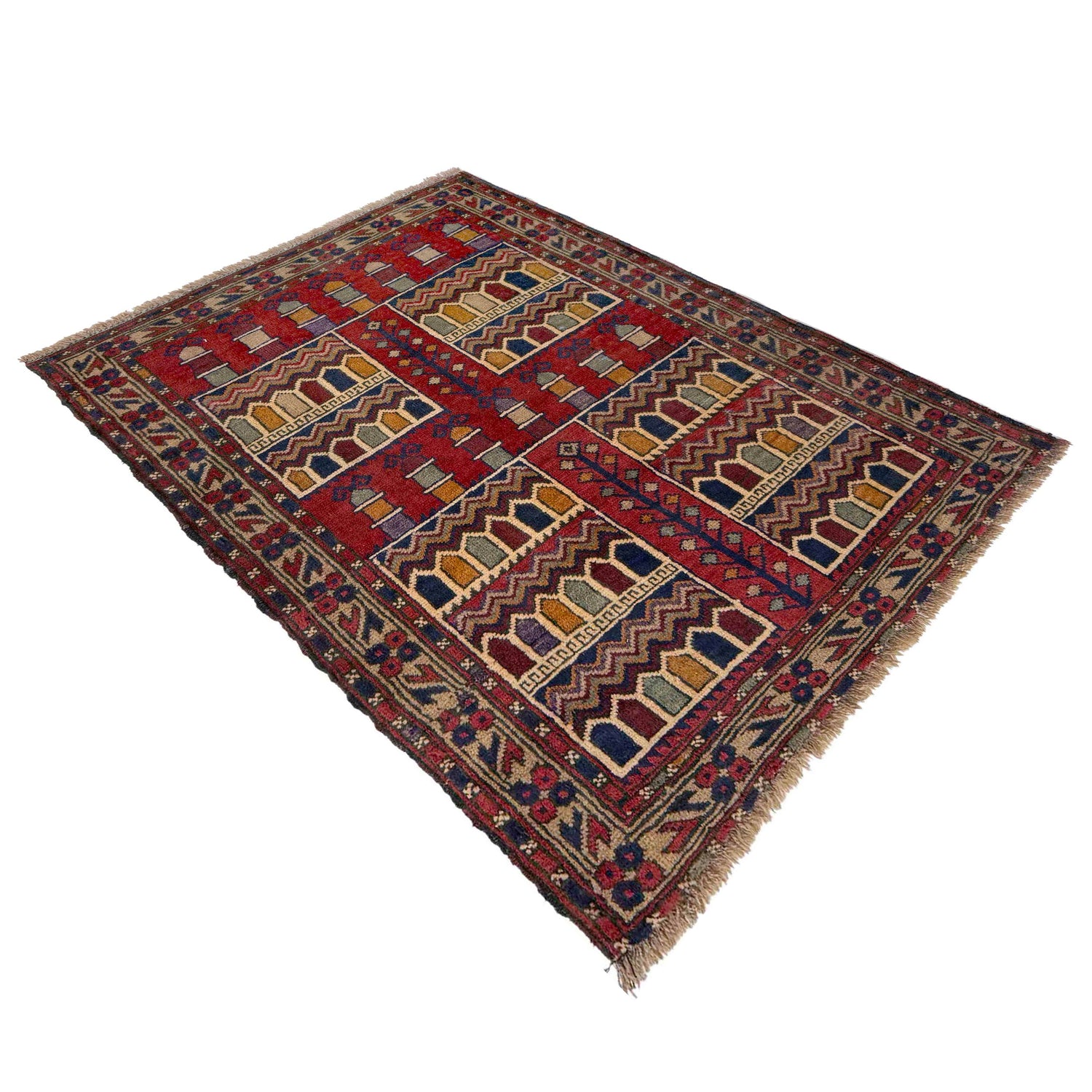 Small Prayer Carpet 2' 10" x 3' 9" ft / 87 x 115 cm - No. G37682