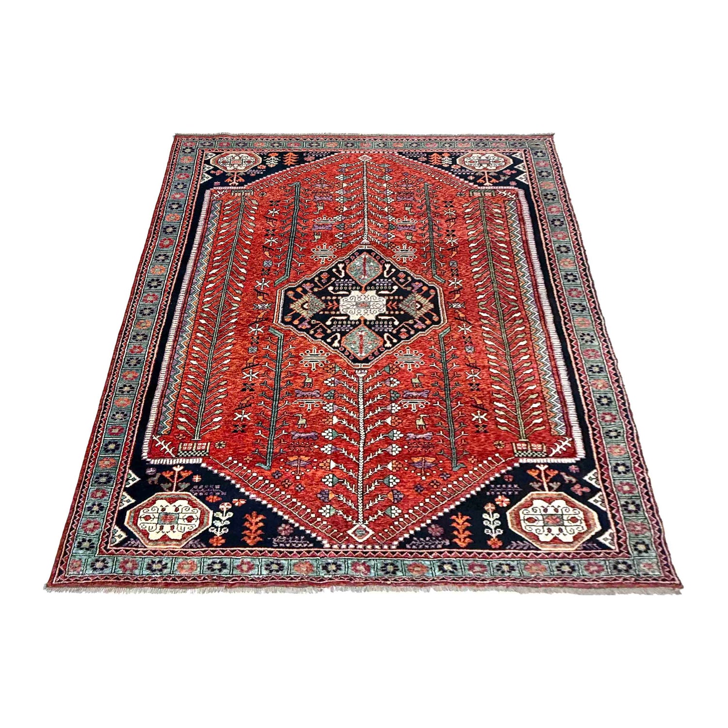 Shirazi Hand Knotted Carpet 8' 0" x 11' 3" ft / 244 x 342 cm - No. G37703