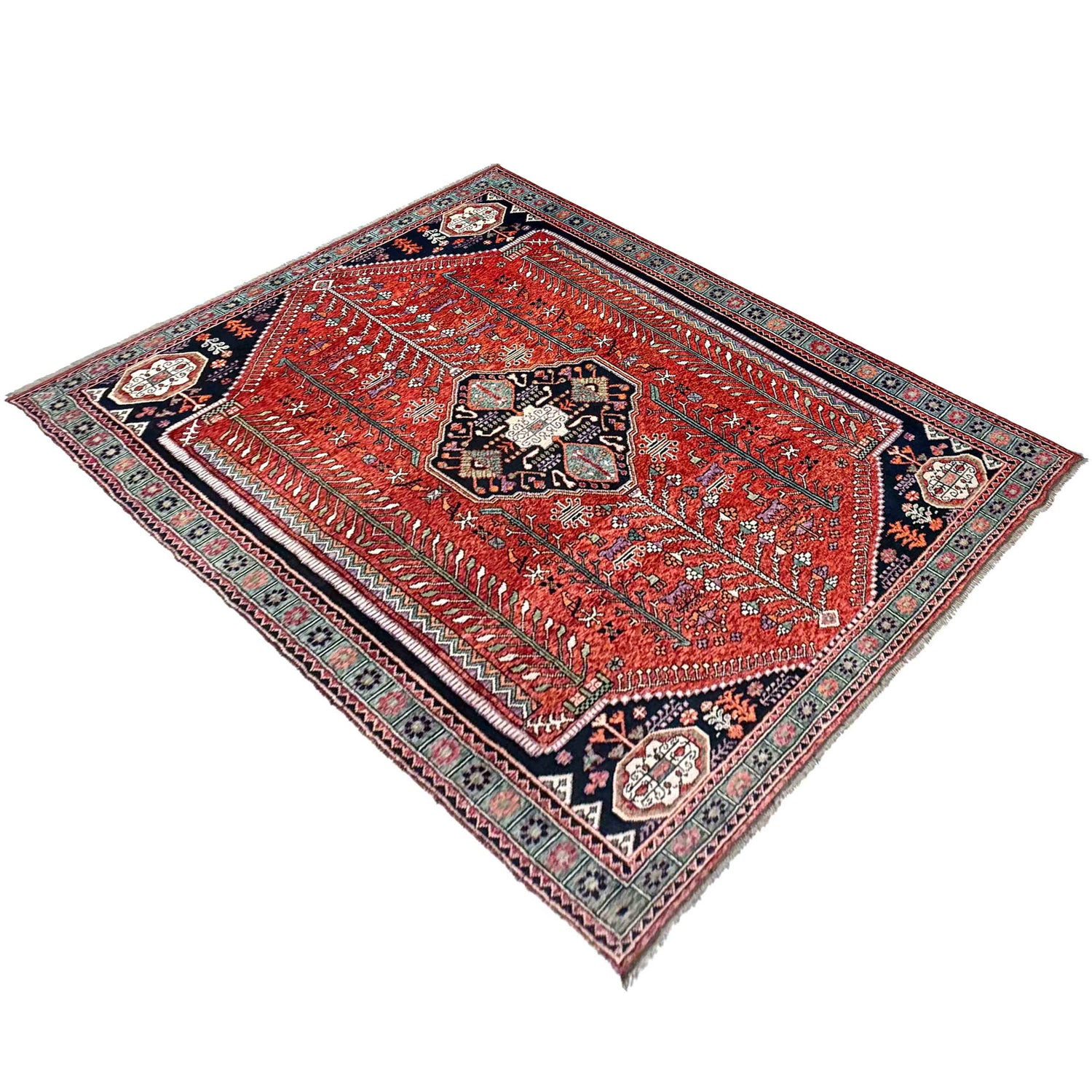 Shirazi Hand Knotted Carpet 8' 0" x 11' 3" ft / 244 x 342 cm - No. G37703