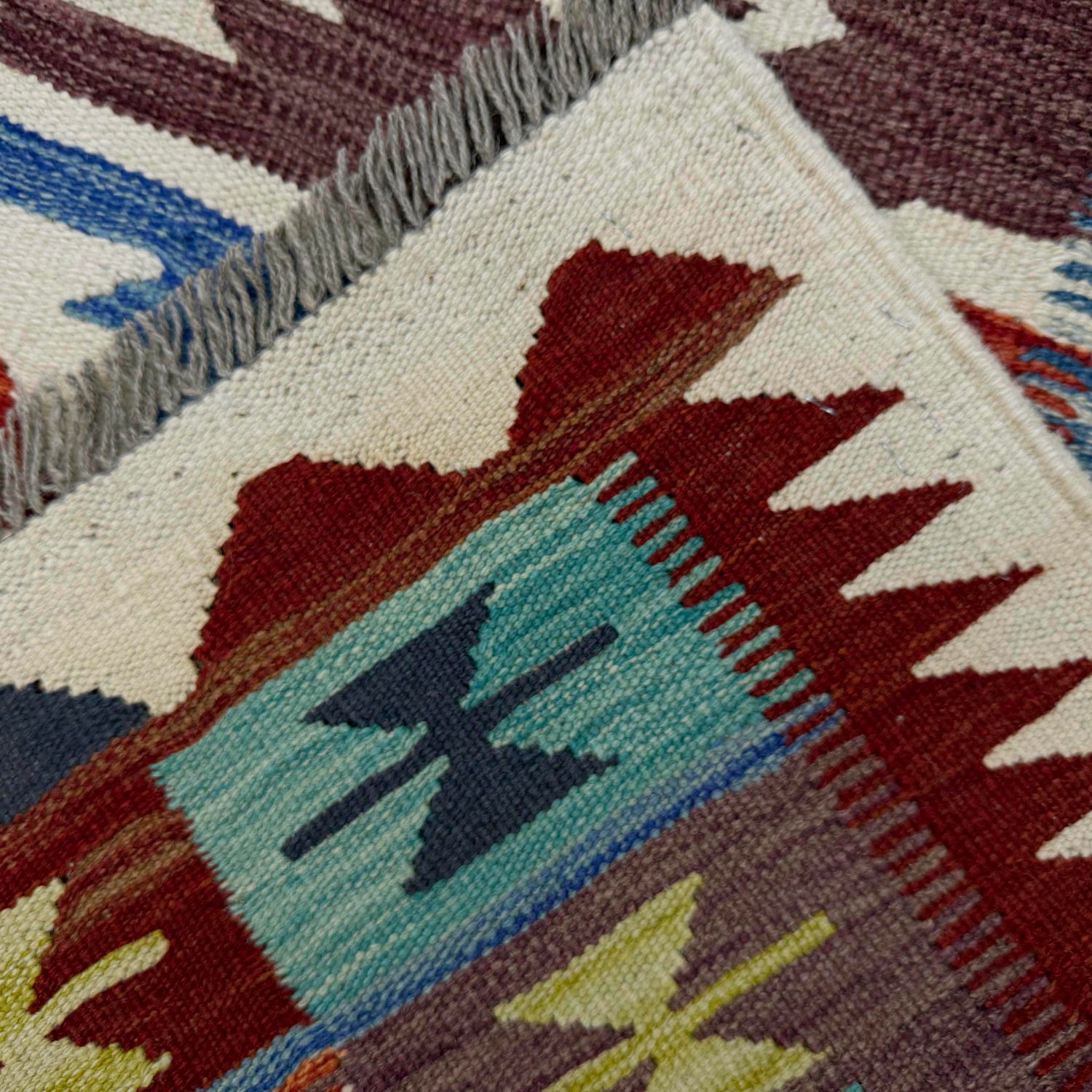 Handmade Vegetable Kilim 5' 10" x 9' 1" ft / 178 x 276 cm - No. G38824
