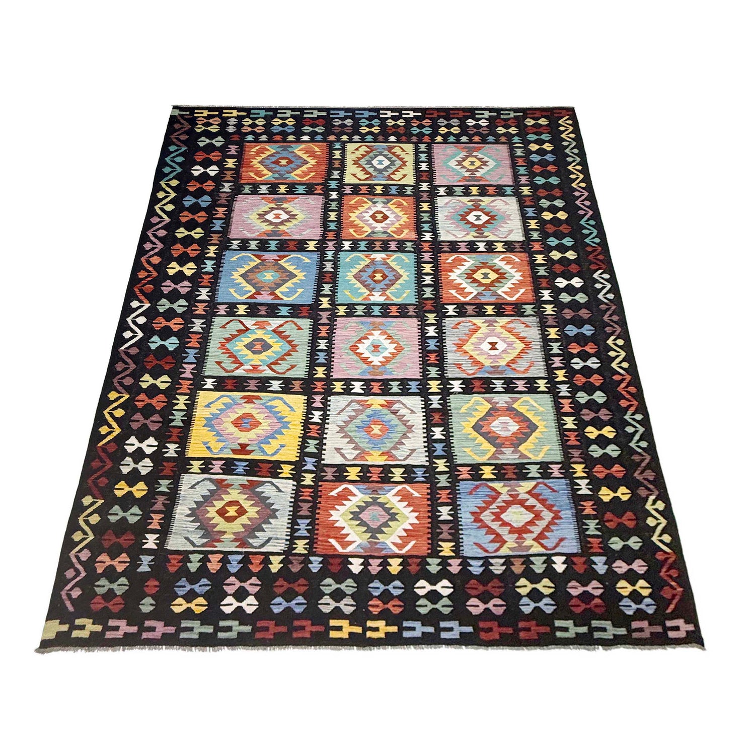 Hand Knotted Flatweave Kilim 9' 5" x 12' 6" ft / 288 x 381 cm - No. G38825