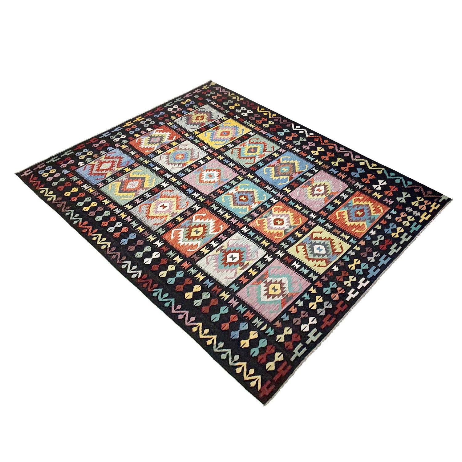 Hand Knotted Flatweave Kilim 9' 5" x 12' 6" ft / 288 x 381 cm - No. G38825