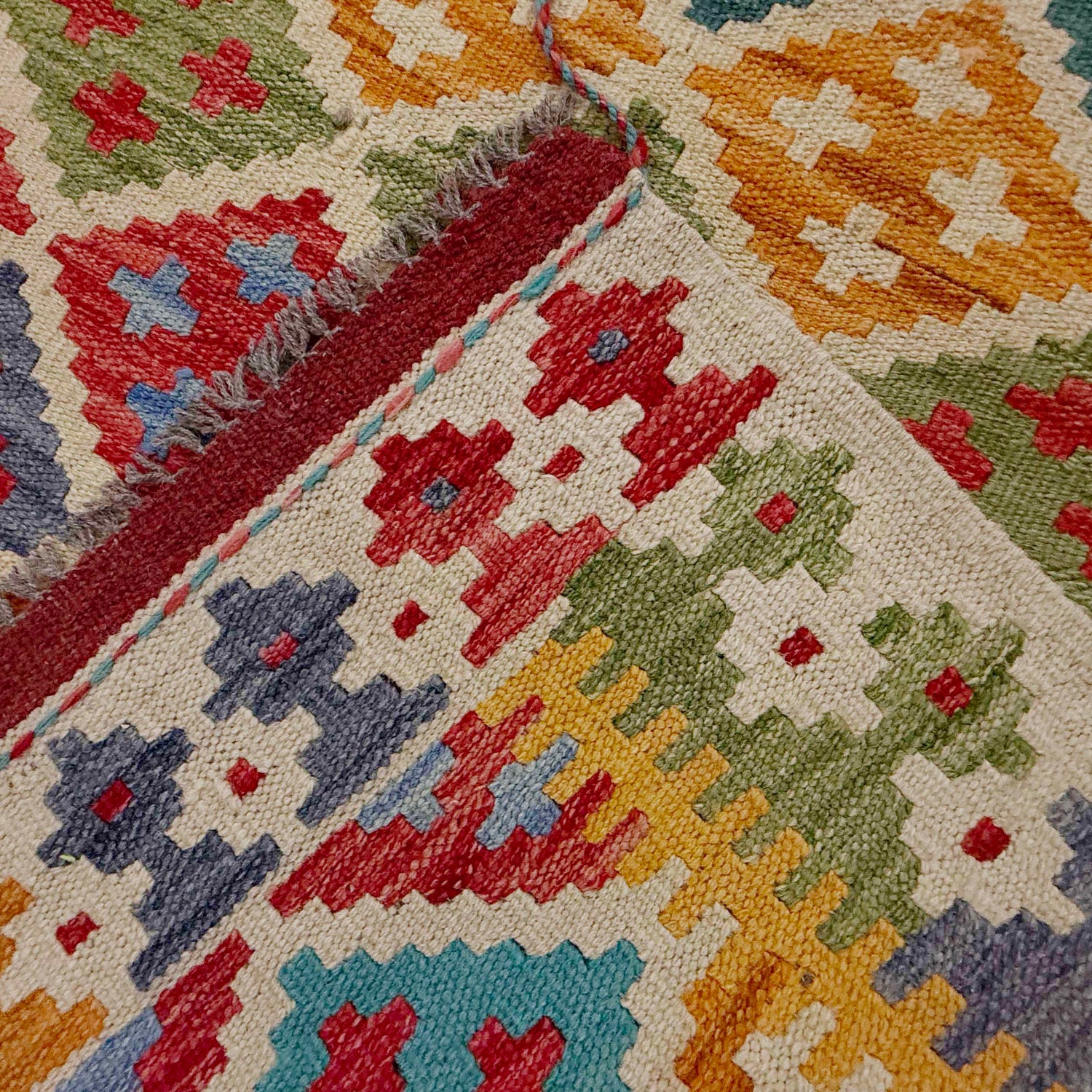 Hand Knotted Flatweave Kilim 6' 11" x 9' 6" ft / 212 x 290 cm - No. G38828