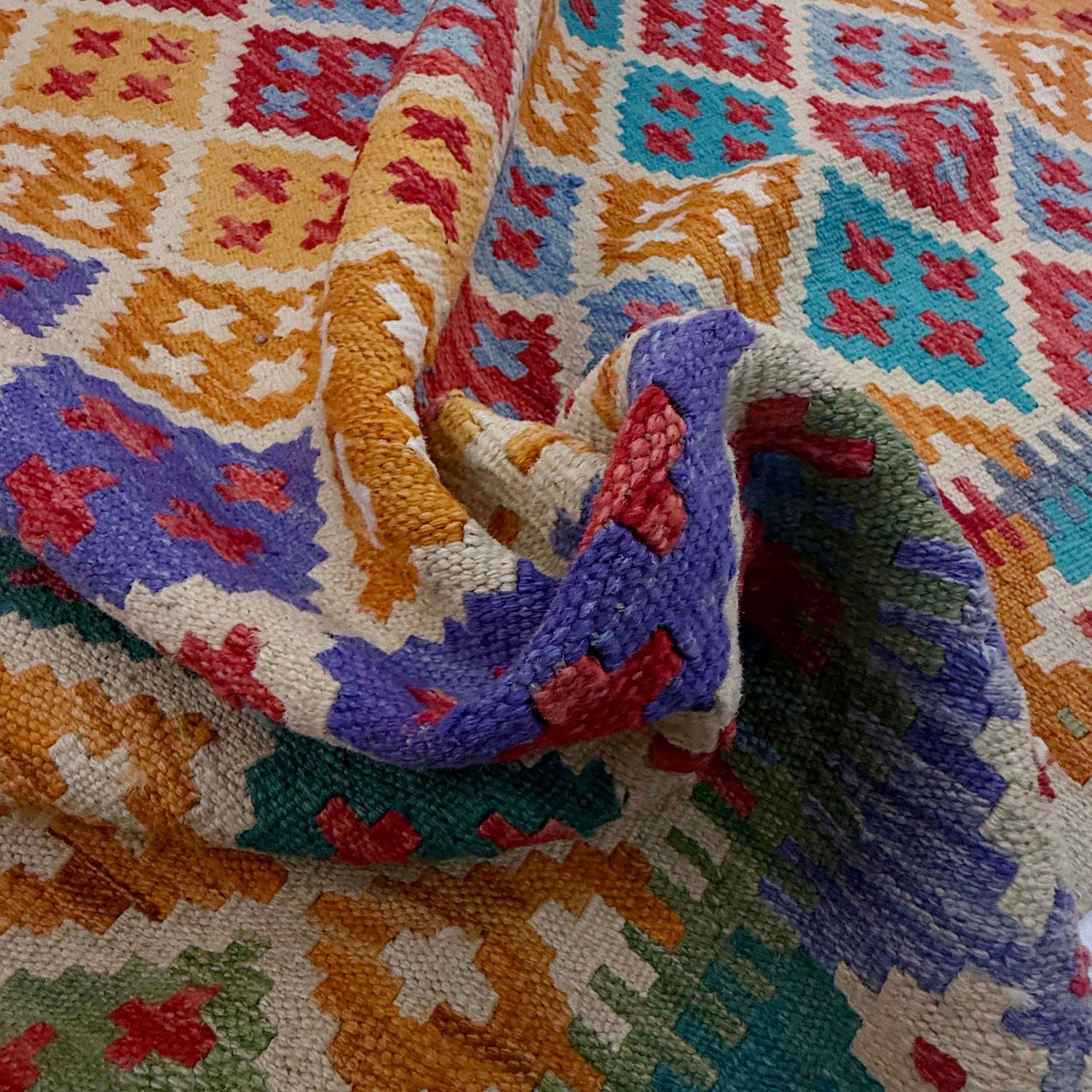 Hand Knotted Flatweave Kilim 6' 11" x 9' 6" ft / 212 x 290 cm - No. G38828