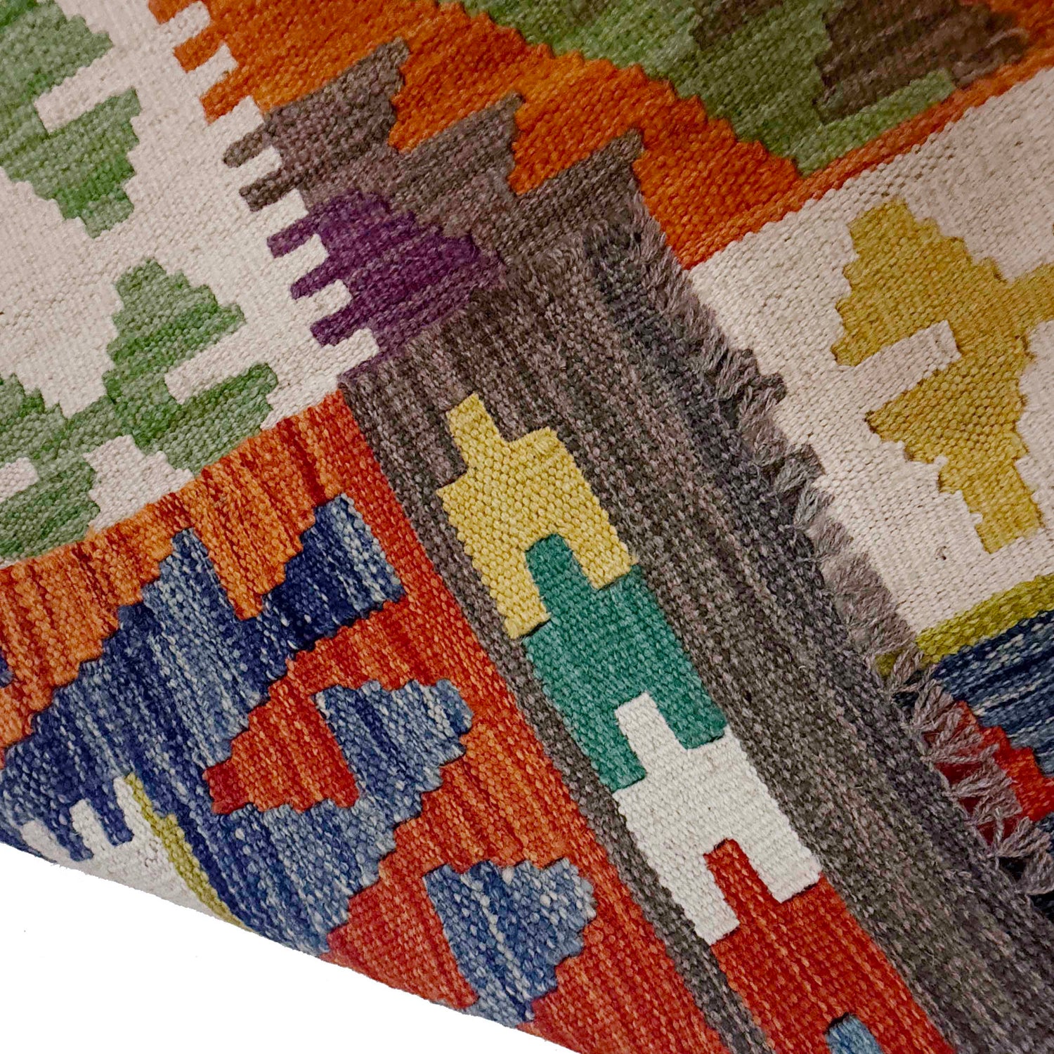 Handmade Afghan Vegetable Kilim 6' 9" x 9' 7" ft / 205 x 292 cm - No. G38830