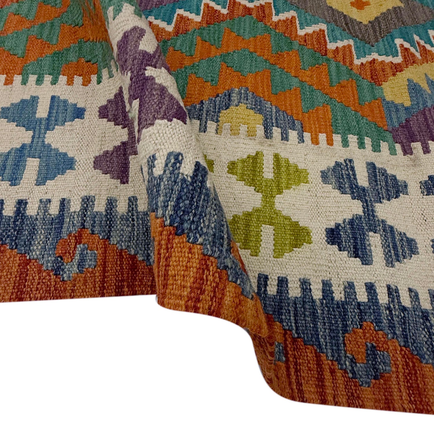 Handmade Afghan Vegetable Kilim 6' 9" x 9' 7" ft / 205 x 292 cm - No. G38830