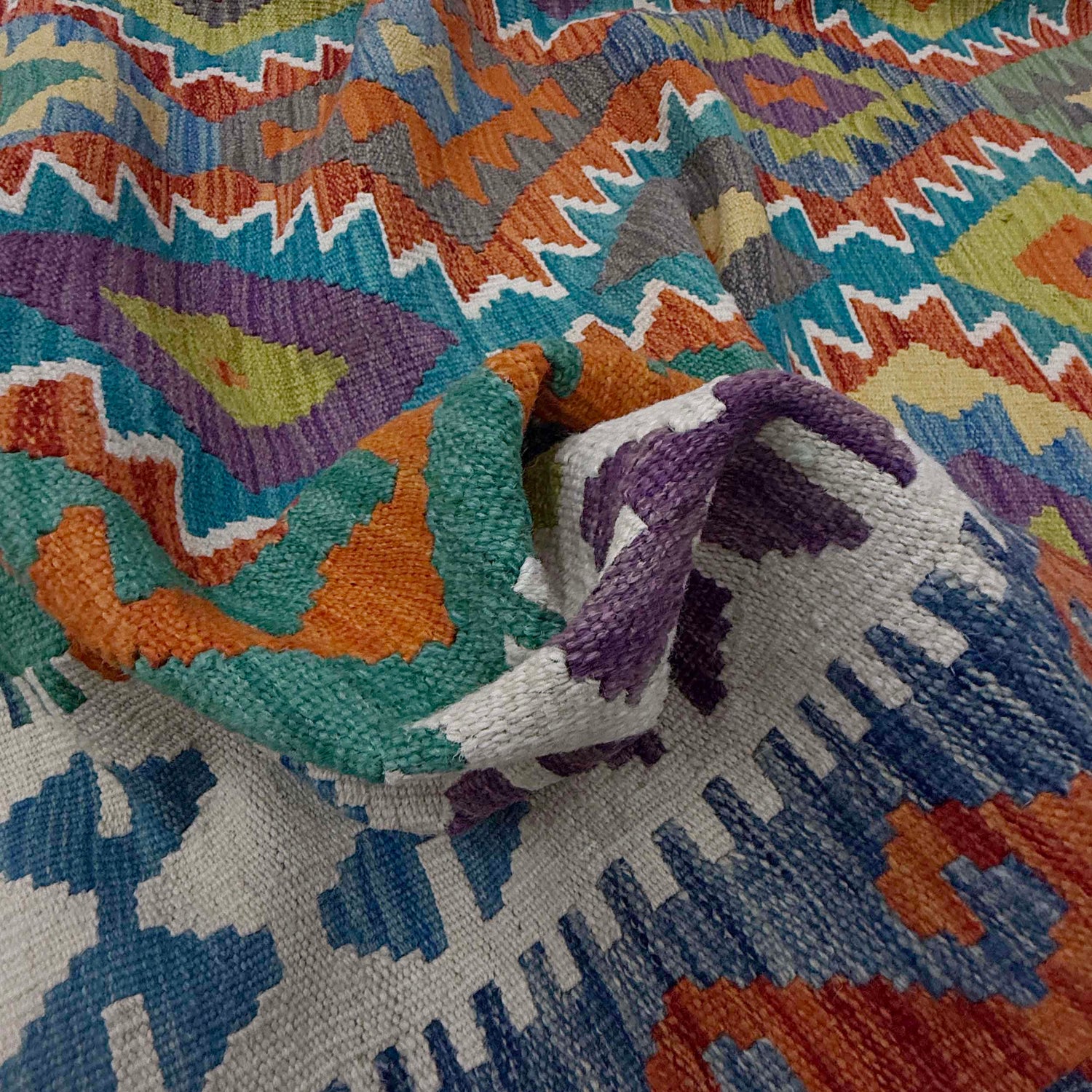 Handmade Afghan Vegetable Kilim 6' 9" x 9' 7" ft / 205 x 292 cm - No. G38830