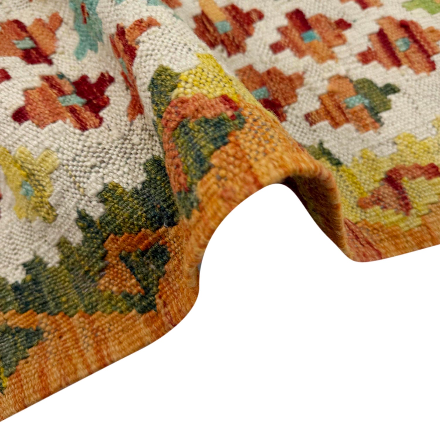 Hand Made Afghan Kilim 6' 8" x 9' 3" ft / 204 x 281 cm - No. G38831