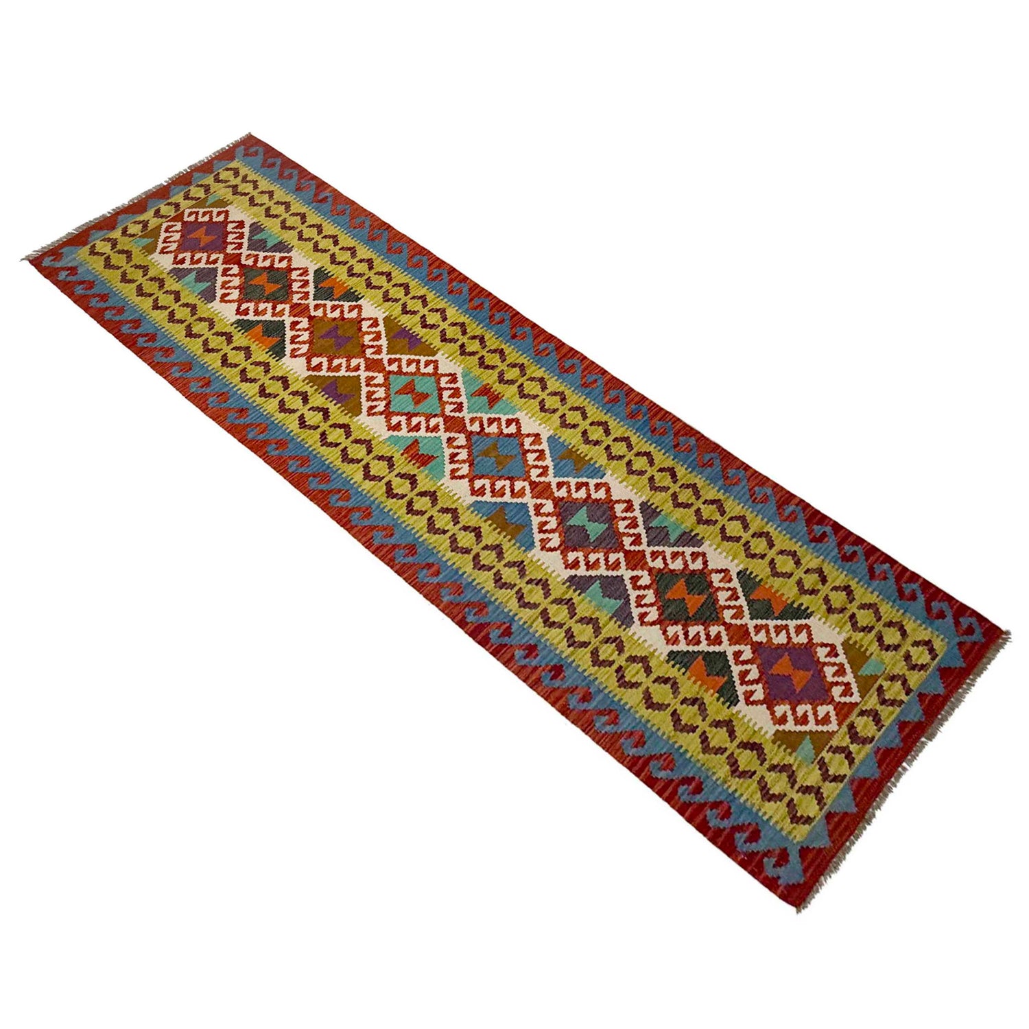 Handmade Vegetable Kelim Runner 2' 7" x 9' 5" ft / 80 x 288 cm - No. G38834