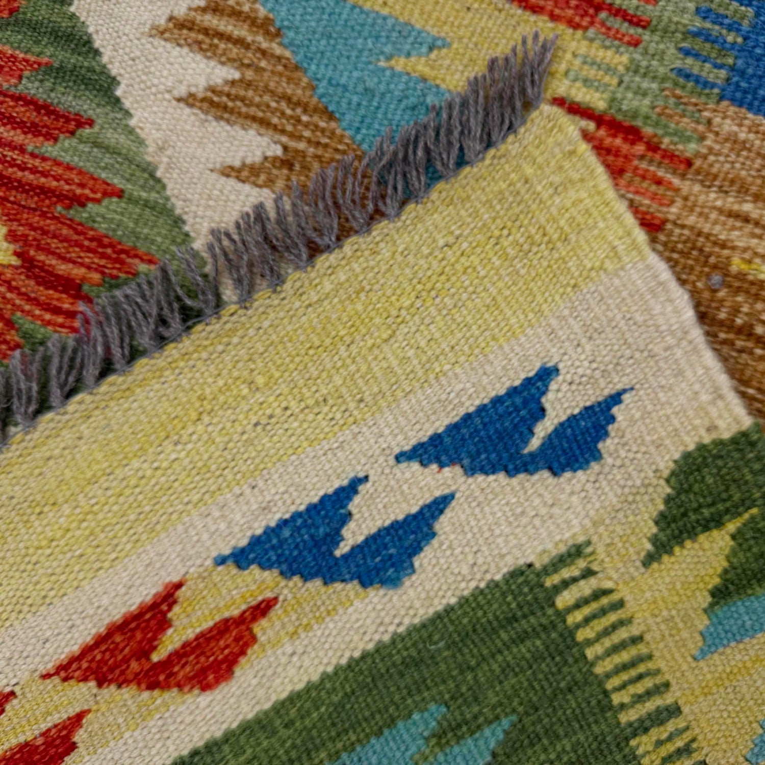 Hand Knotted Afghan Style Kilim 5' 6" x 8' 0" ft / 167 x 243 cm - No. G38836