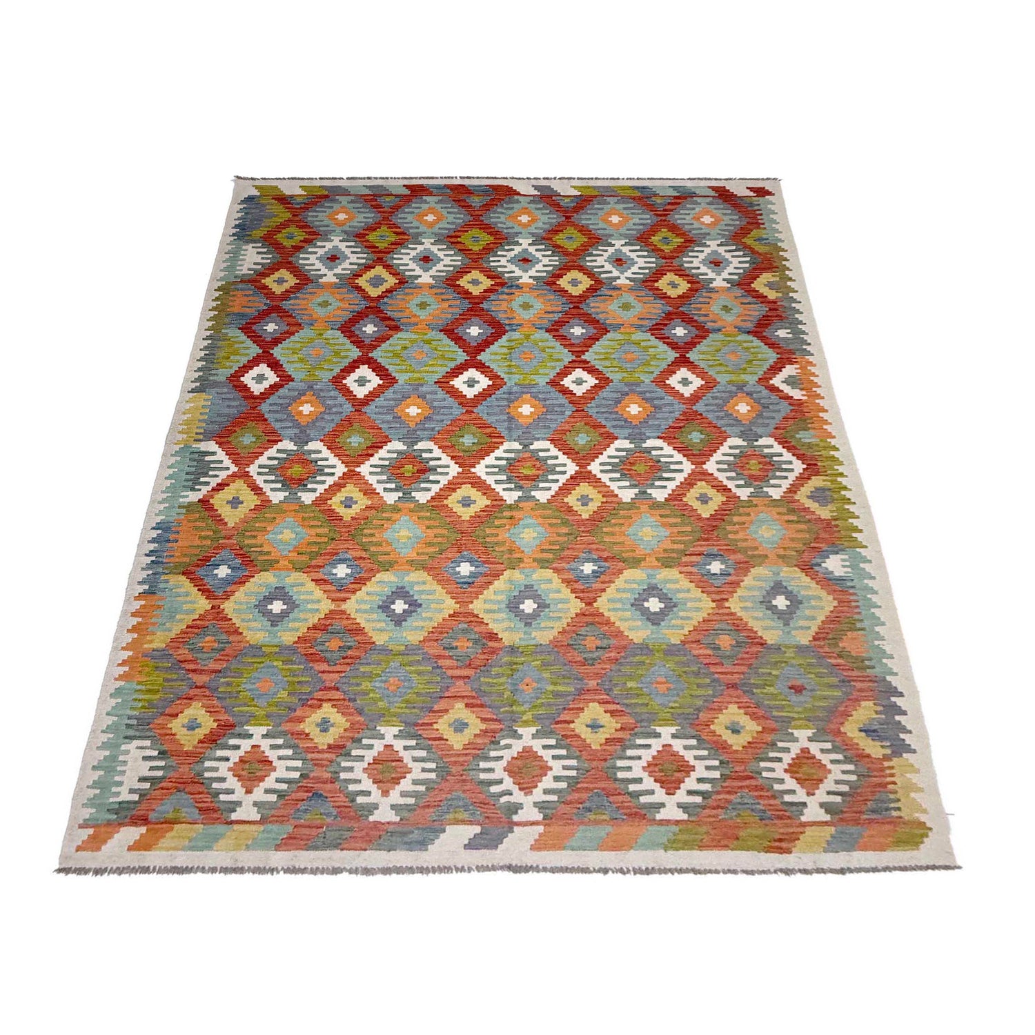 Handmade Vegetable Kilim 6' 7" x 9' 5" ft / 200 x 288 cm - No. G38839