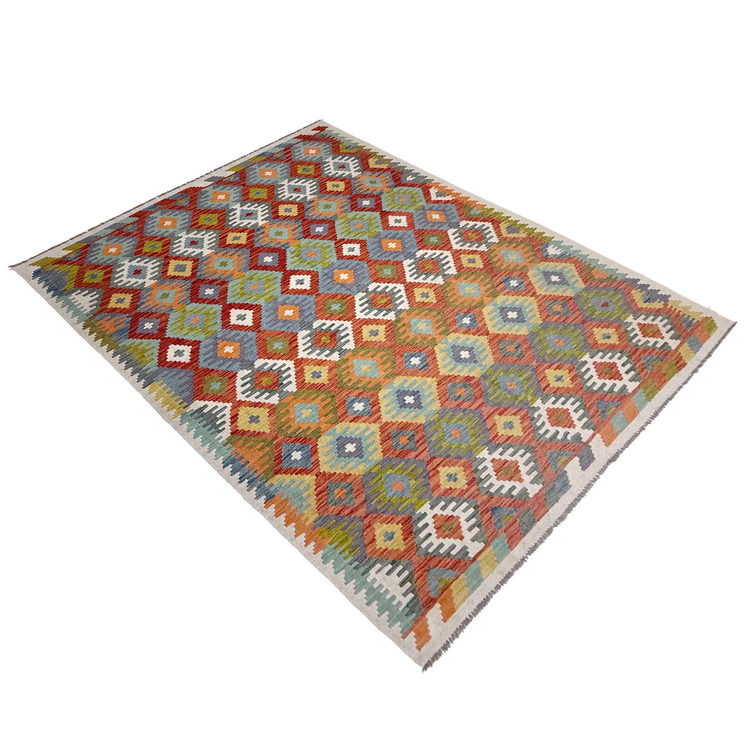Handmade Vegetable Kilim 6' 7" x 9' 5" ft / 200 x 288 cm - No. G38839