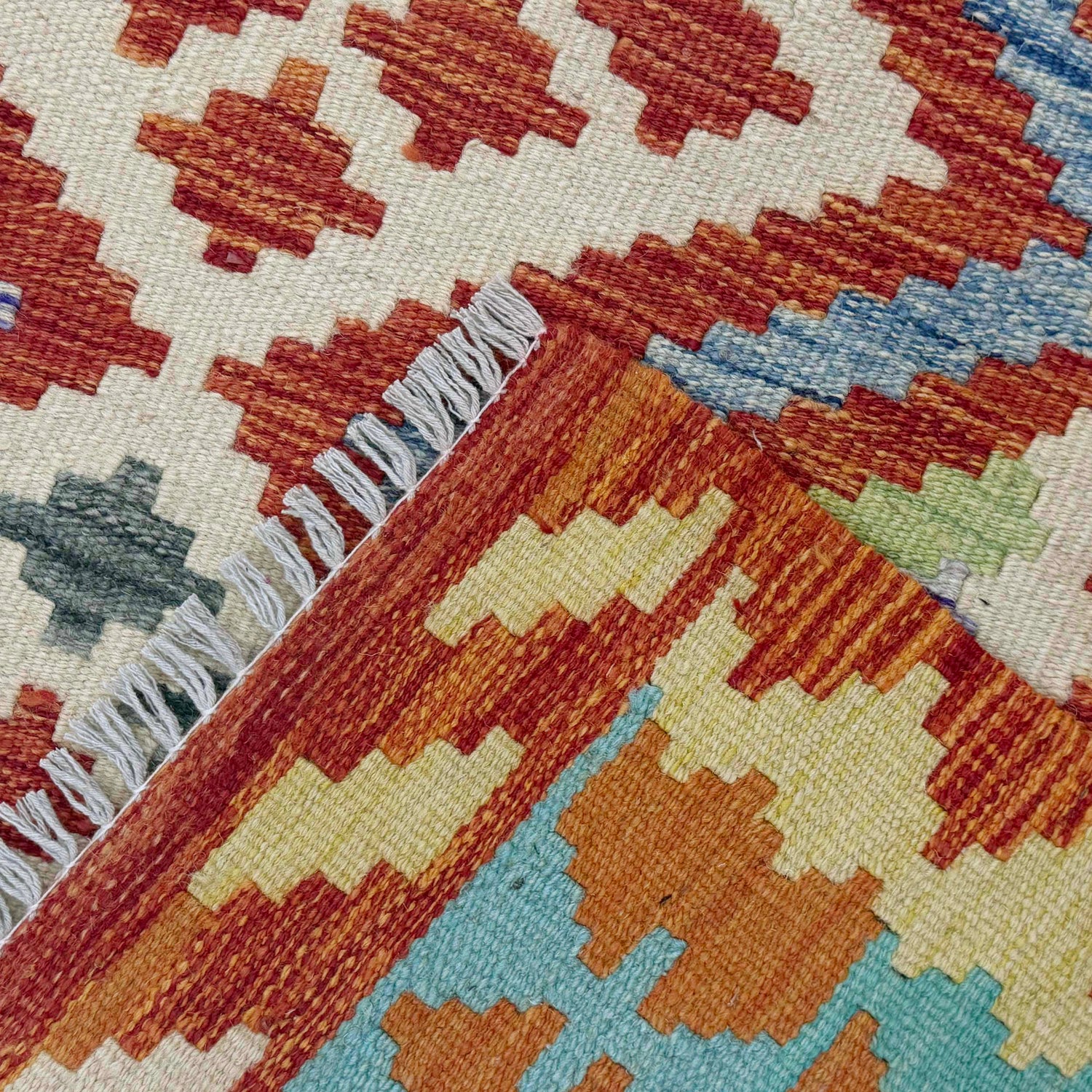 Handmade Afghan Vegetable Kilim 4' 10" x 6' 4" ft / 148 x 193 cm - No. G38843
