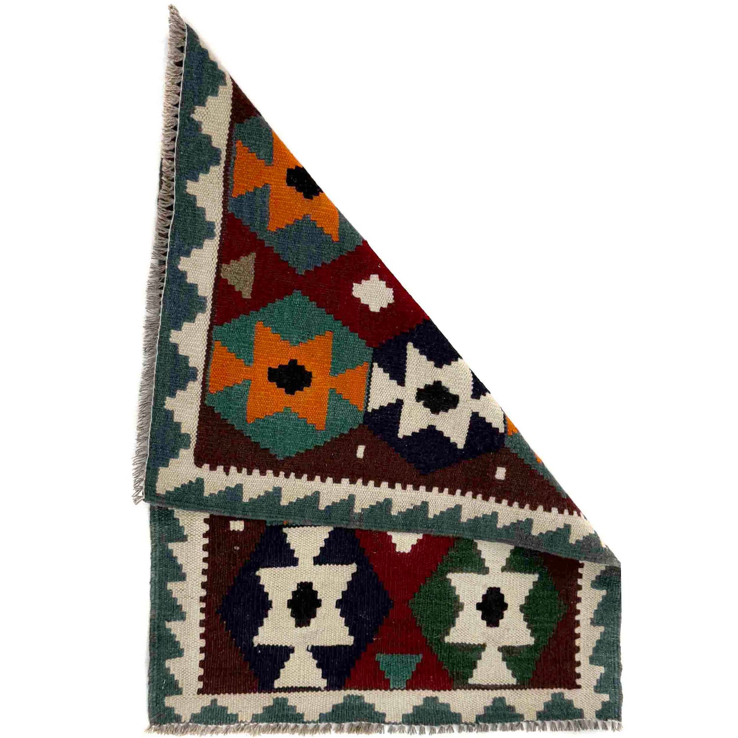 Handmade Afghan Vegetable Kilim 2' 0" x 2' 9" ft / 61 x 85 cm - No. G38847