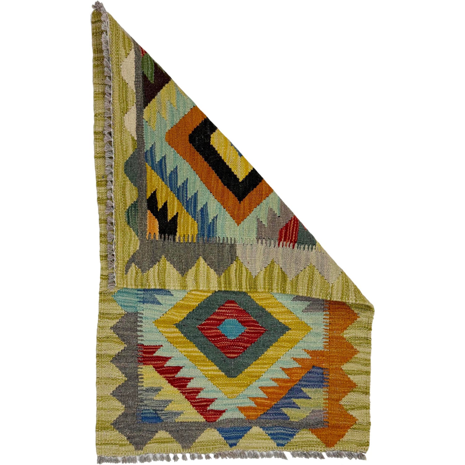 Hand Made Afghan Kilim 1' 10" x 2' 11" ft / 56 x 89 cm - No. G38850