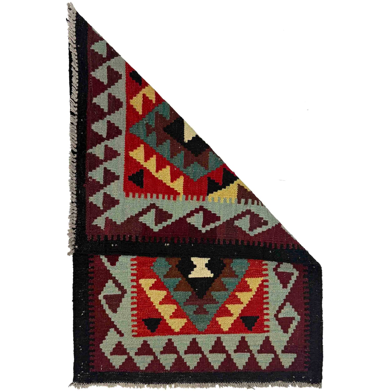 Hand Knotted Flatweave Kilim 2' 0" x 2' 11" ft / 62 x 90 cm - No. G38852