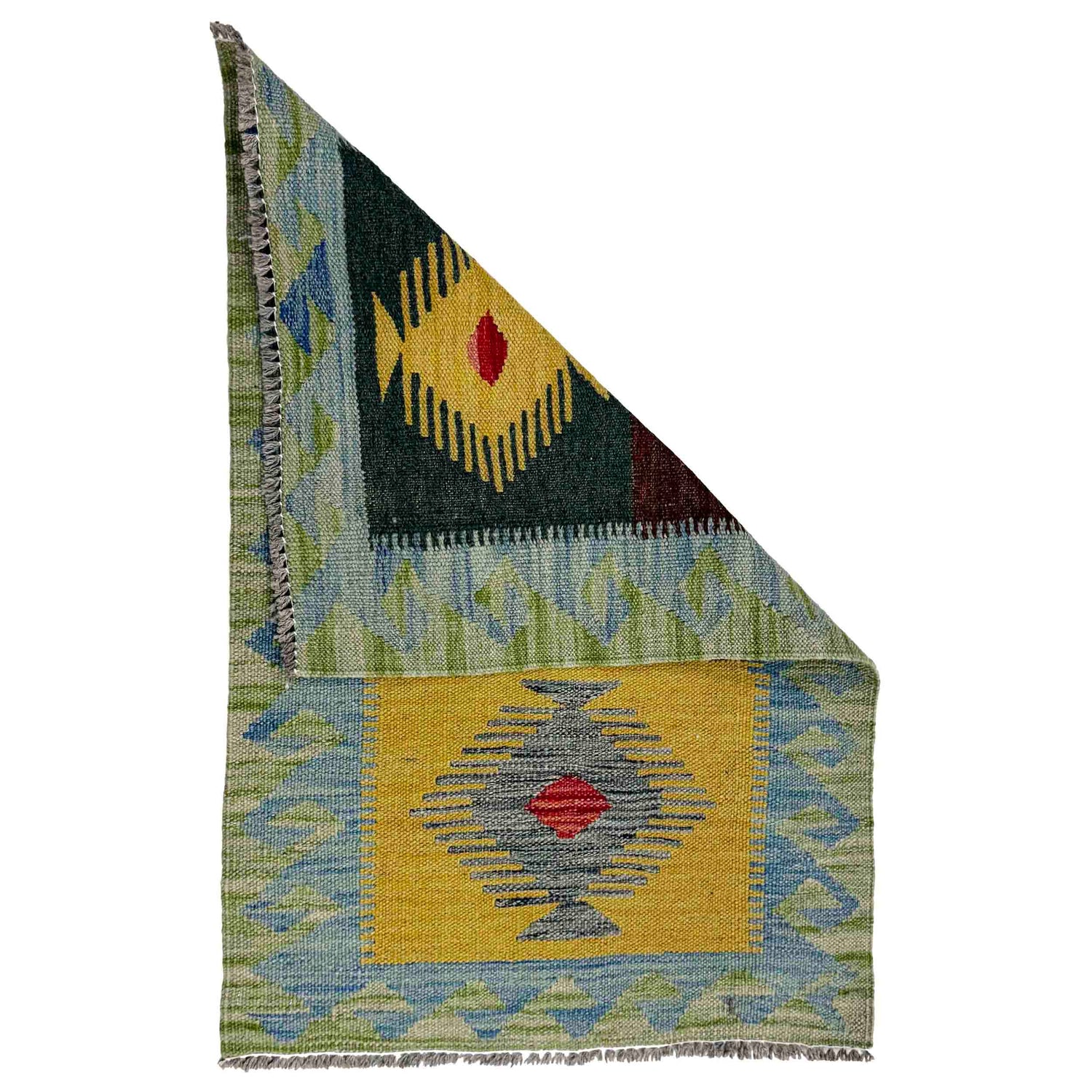 Handmade Vegetable Kelim 1' 10" x 2' 10" ft / 57 x 86 cm - No. G38857