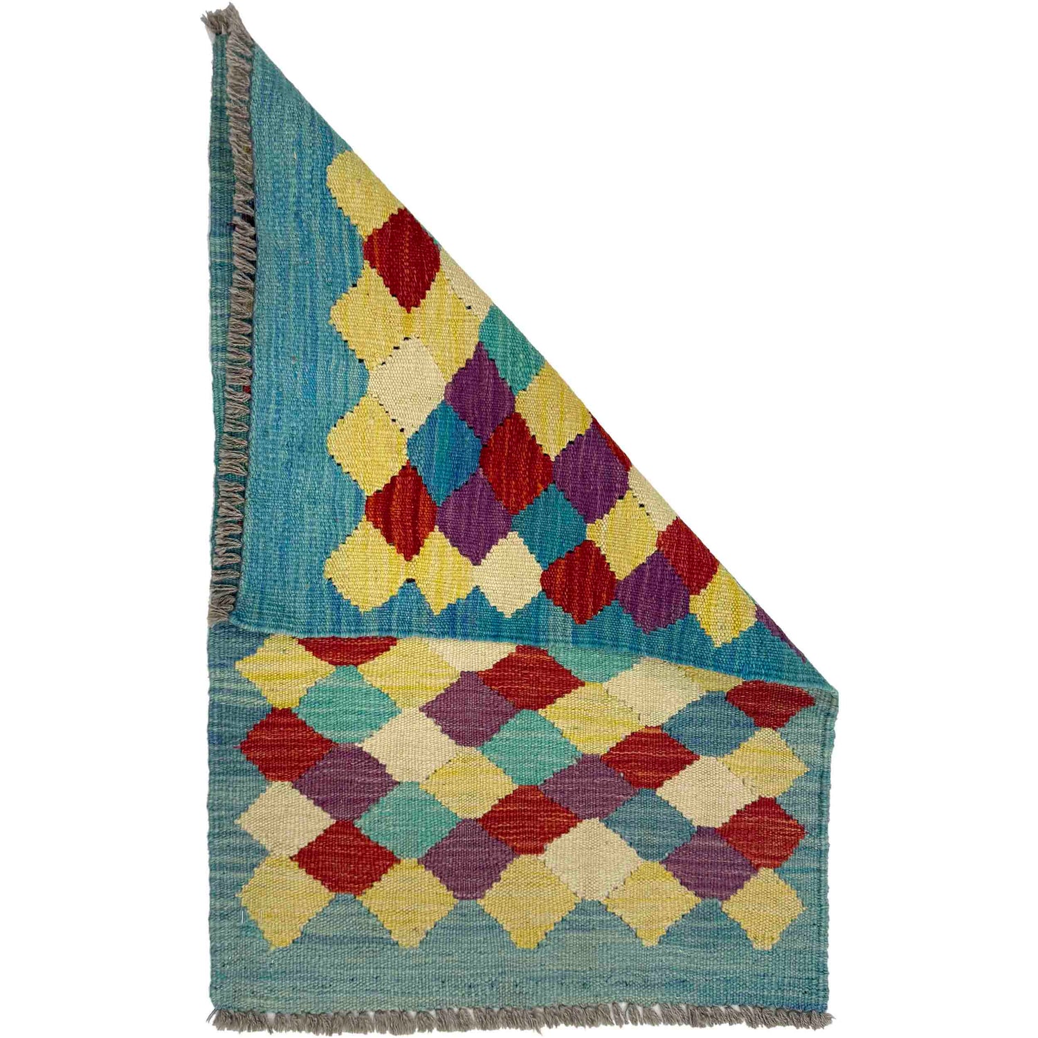Hand Made Afghan Kilim 1' 11" x 2' 11" ft / 58 x 88 cm - No. G38866