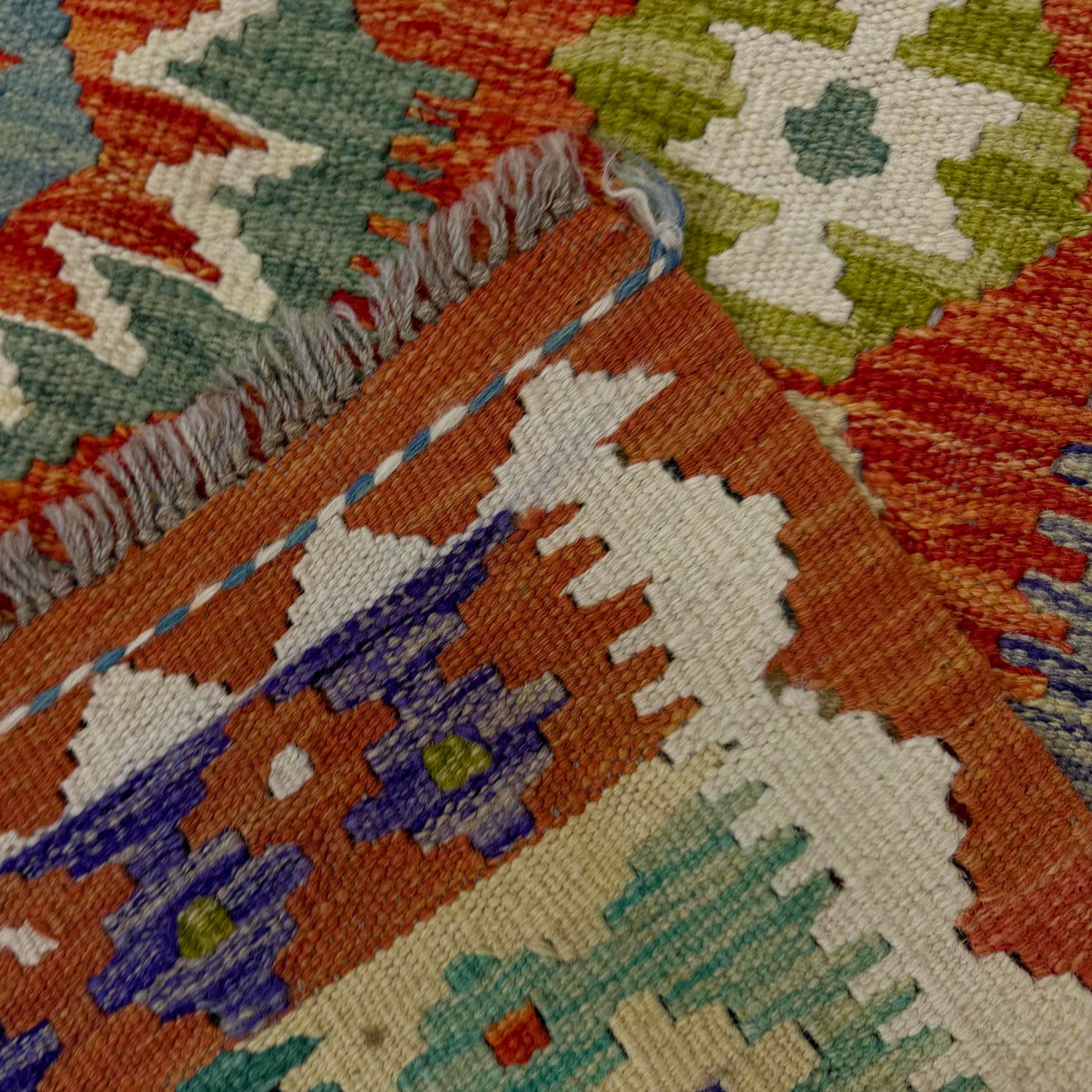 Handmade Vegetable Kelim 5' 0" x 6' 6" ft / 153 x 198 cm - No. G38872