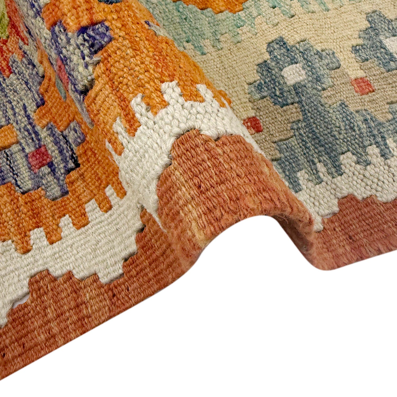 Handmade Vegetable Kelim 5' 0" x 6' 6" ft / 153 x 198 cm - No. G38872