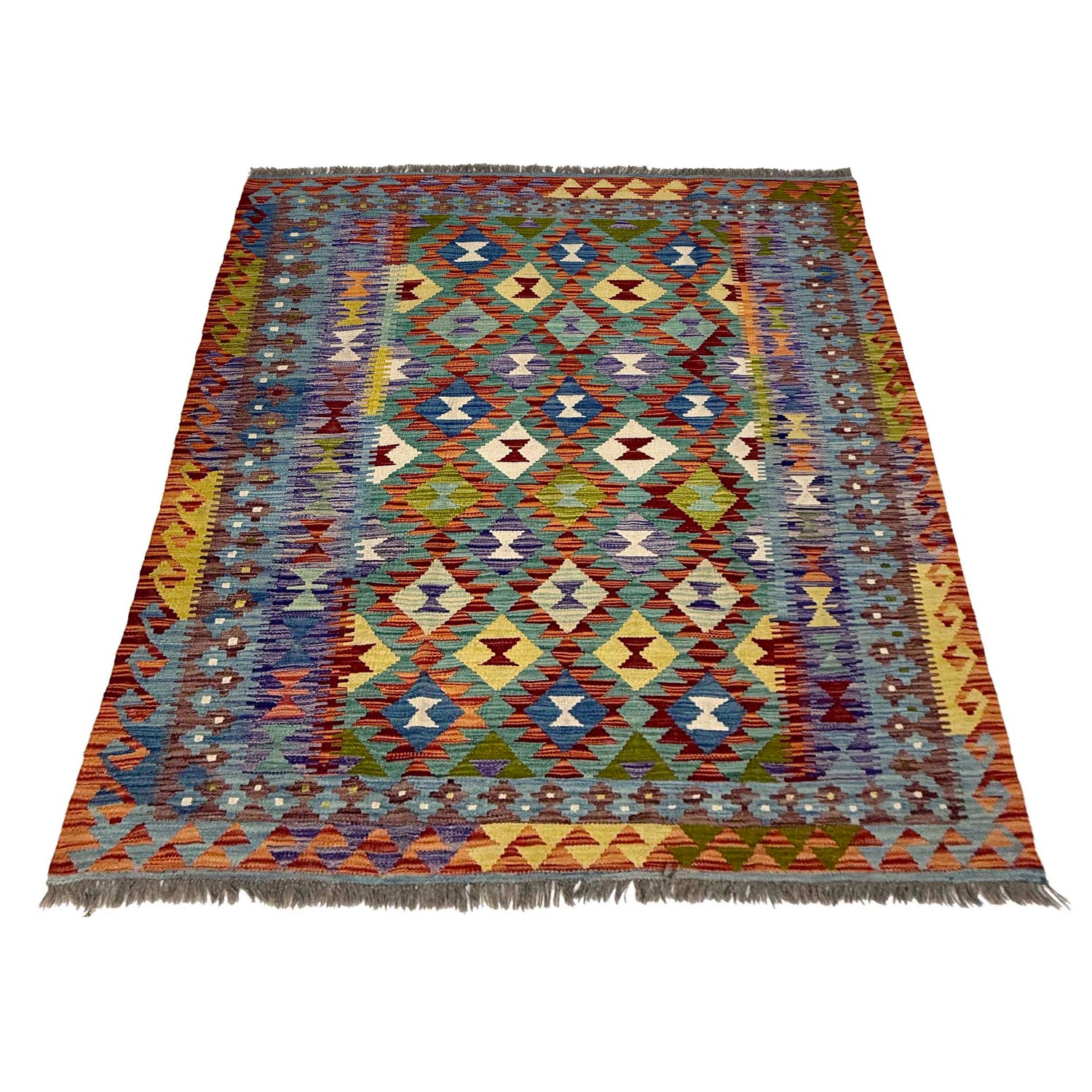 Handmade Vegetable Kelim 4' 11" x 6' 6" ft / 150 x 199 cm - No. G38893