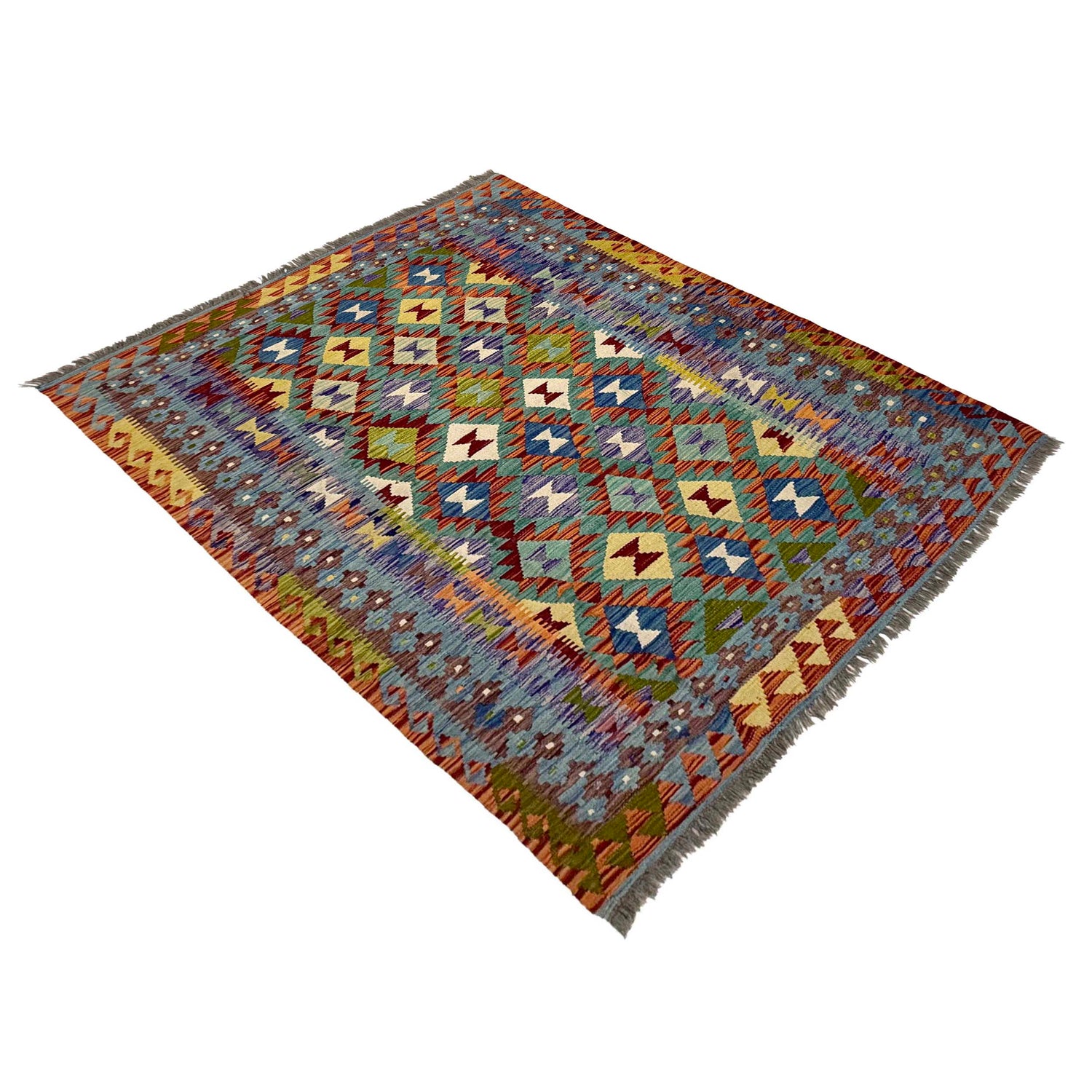 Handmade Vegetable Kelim 4' 11" x 6' 6" ft / 150 x 199 cm - No. G38893