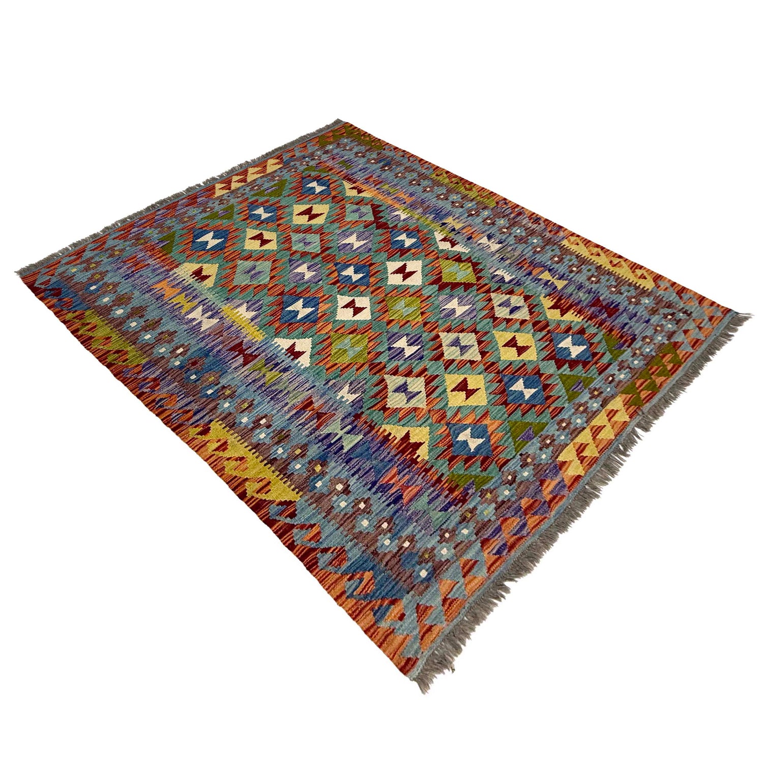 Handmade Vegetable Kelim 4' 11" x 6' 6" ft / 150 x 199 cm - No. G38893