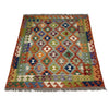 Hand Knotted Afghan Style Kilim 5' 1" x 6' 2" ft / 154 x 188 cm - No. G38894