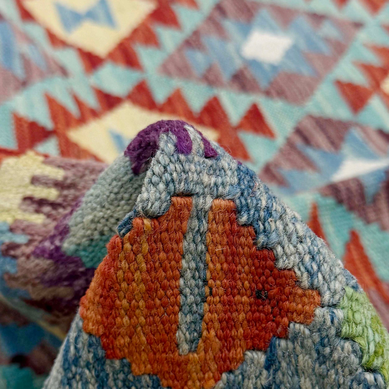 Hand Woven Wool Kelim 4' 9" x 6' 4" ft / 146 x 194 cm - No. G38895