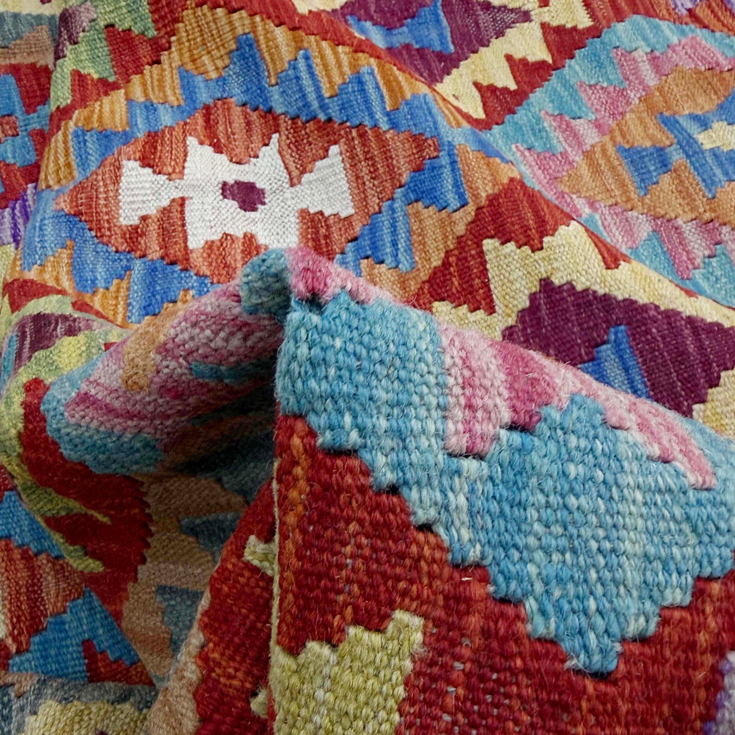 Handmade Turkish Design Wool Kilim 4' 11" x 6' 7" ft / 150 x 201 cm - No. G38896